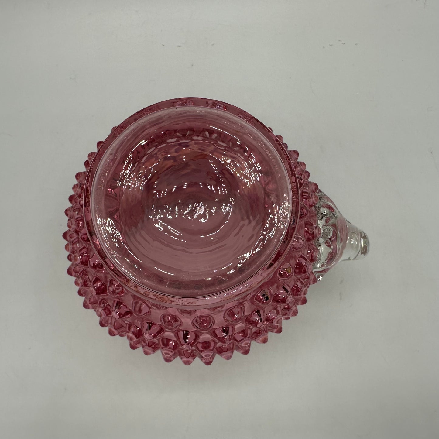 Fenton Cranberry Opalescent Hobnail Creamer, 5"