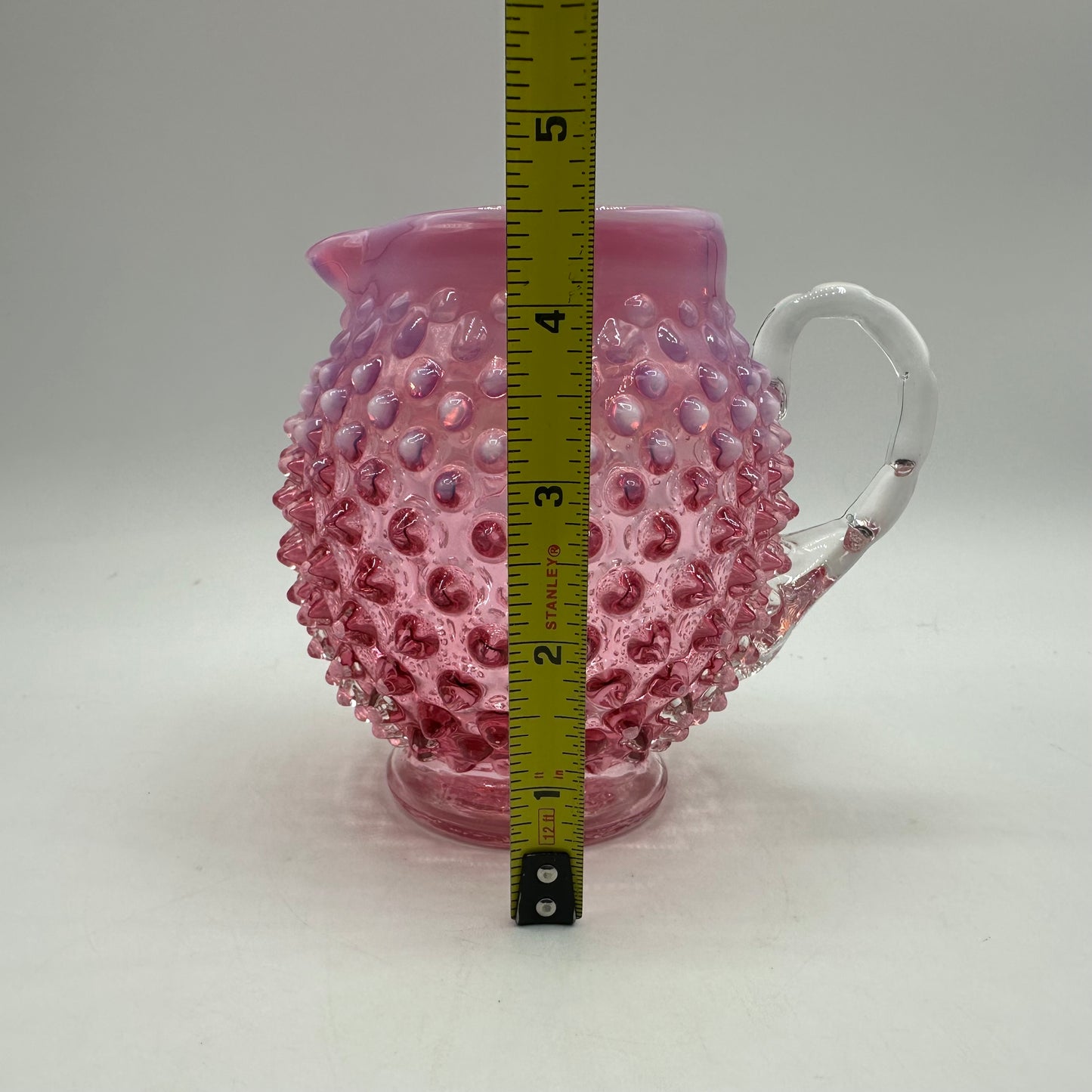 Fenton Cranberry Opalescent Hobnail Creamer, 5"