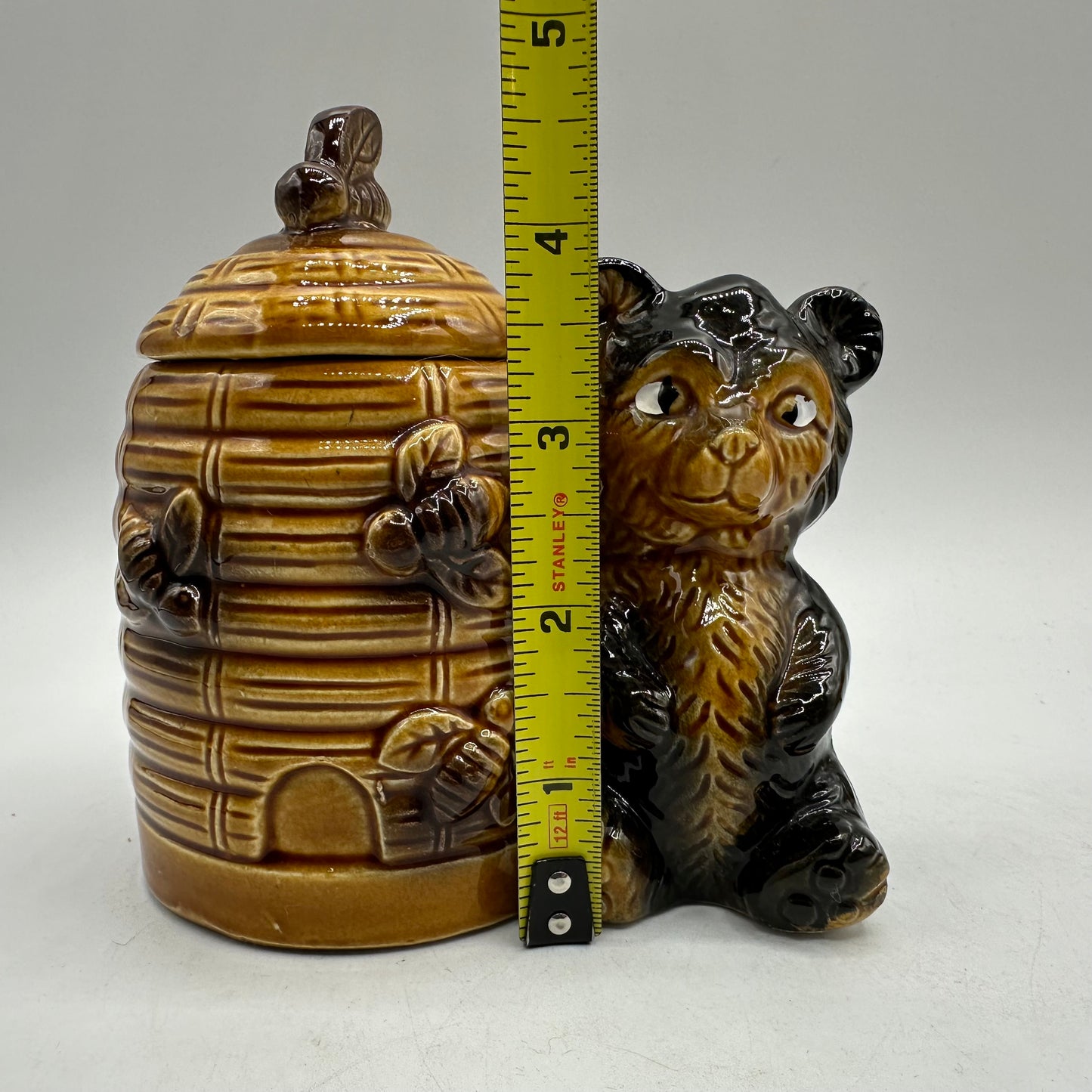 Armbee Ceramic Bear and Honey Pot With Honey Dipper