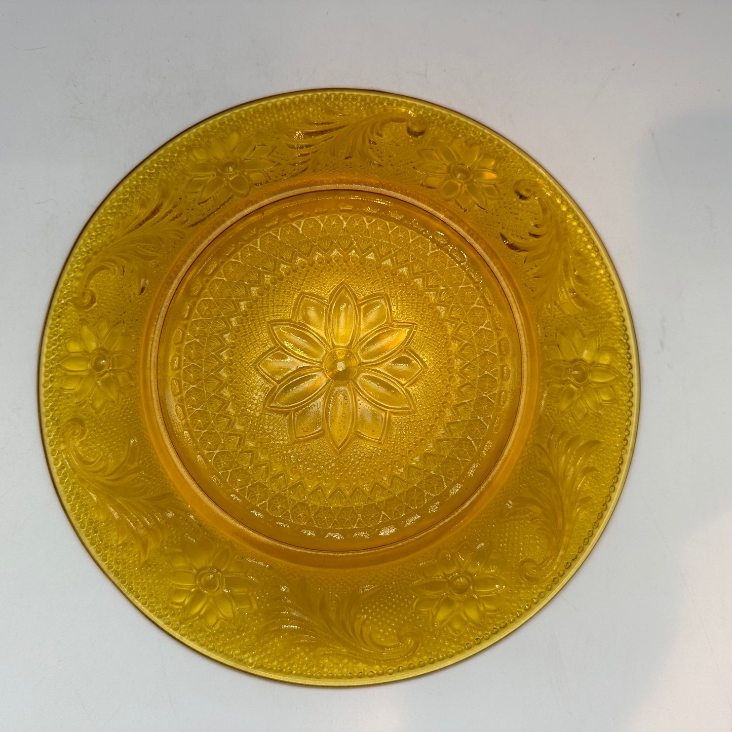 Tiara Amber Sandwich Plate, Set of 3