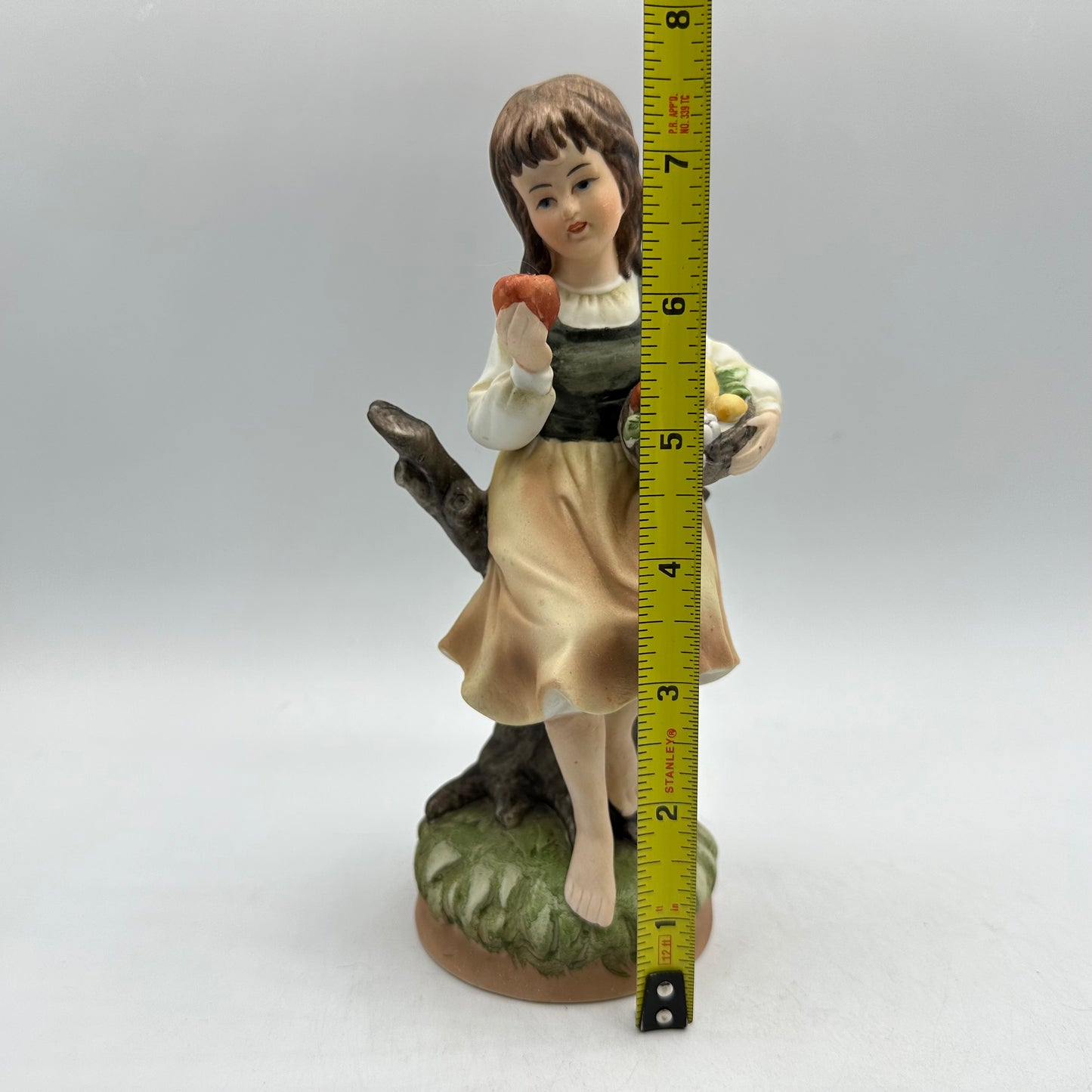 Bisque Girl With Flowers Figurine, Japan