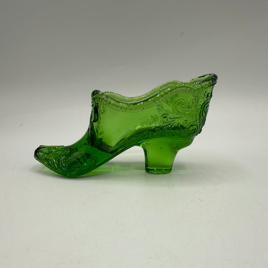 Mosser Glass Victorian Shoe, Green