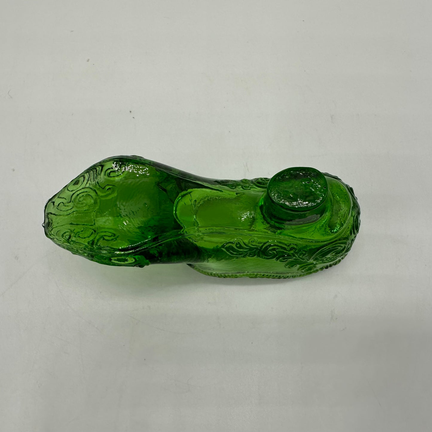 Mosser Glass Victorian Shoe, Green