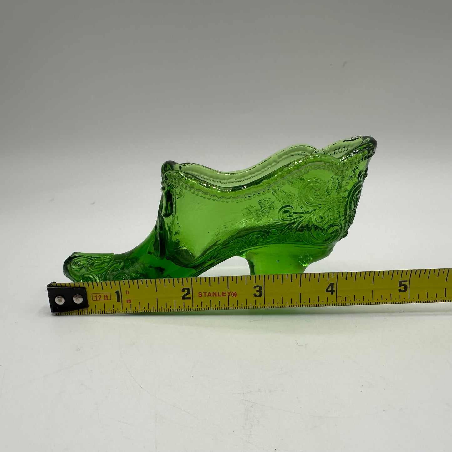 Mosser Glass Victorian Shoe, Green