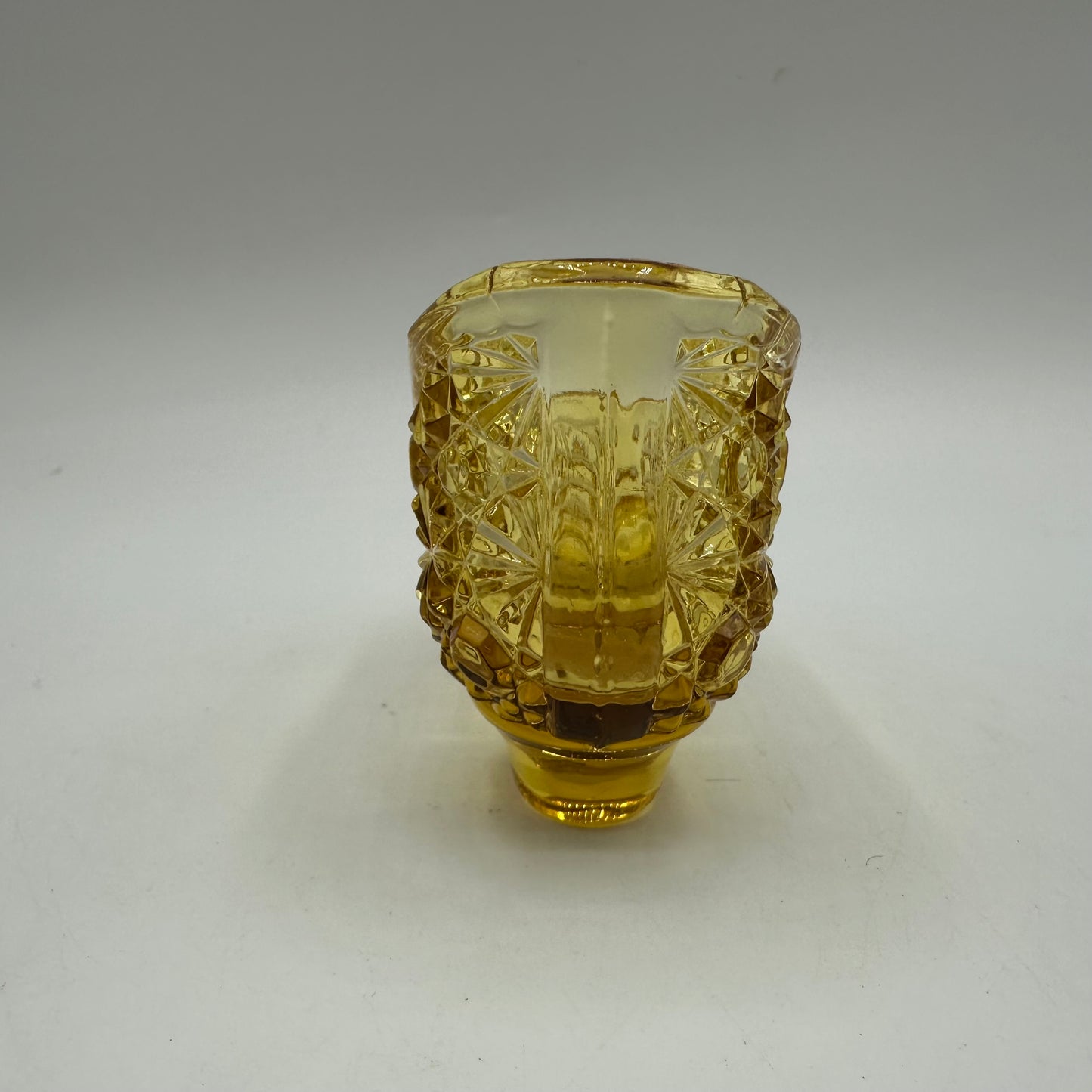 L.E. Smith Glass Slipper Amber with Daisy & Button Pattern