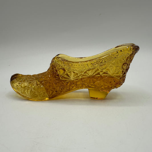 Fenton Amber Glass Slipper