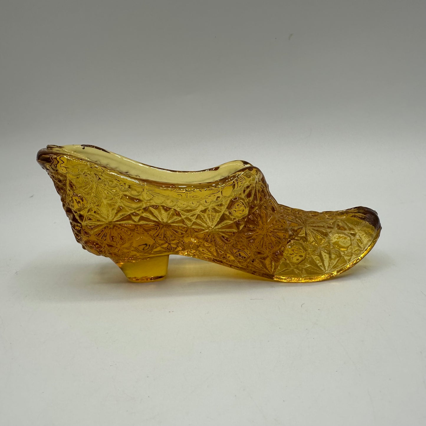 Fenton Amber Glass Slipper