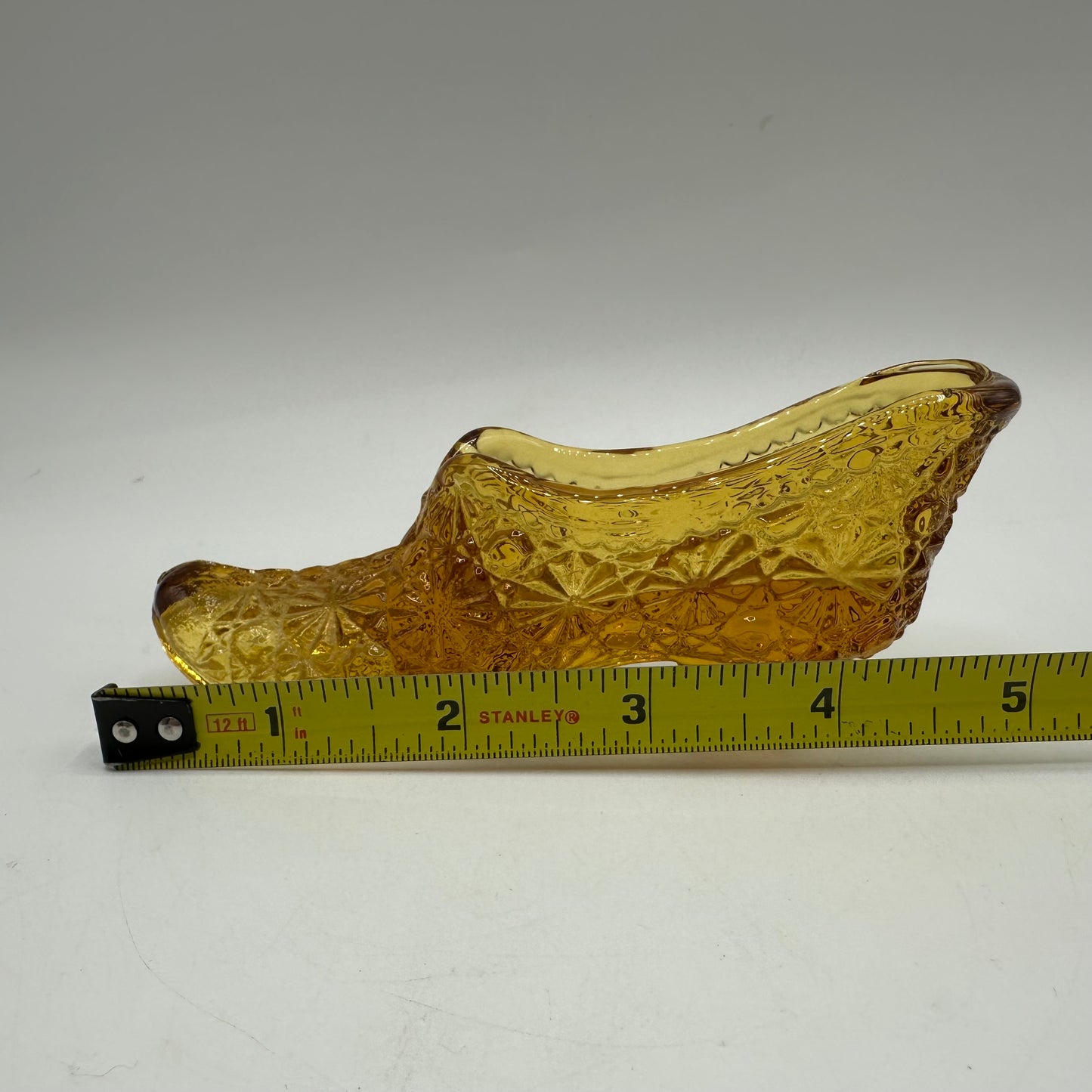 Fenton Amber Glass Slipper