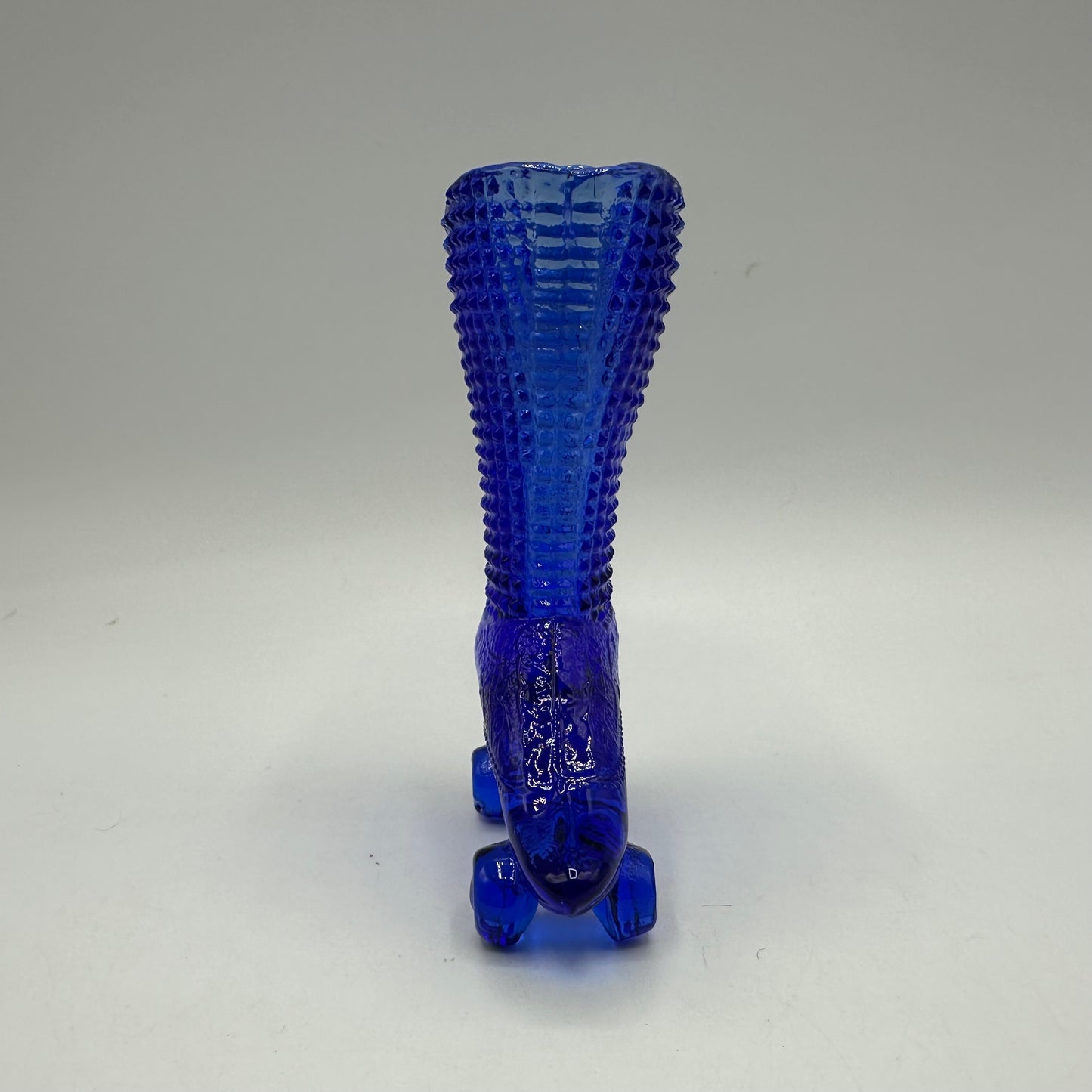 Degenhart Glass Cobalt Blue Victorian Boot Roller Skate