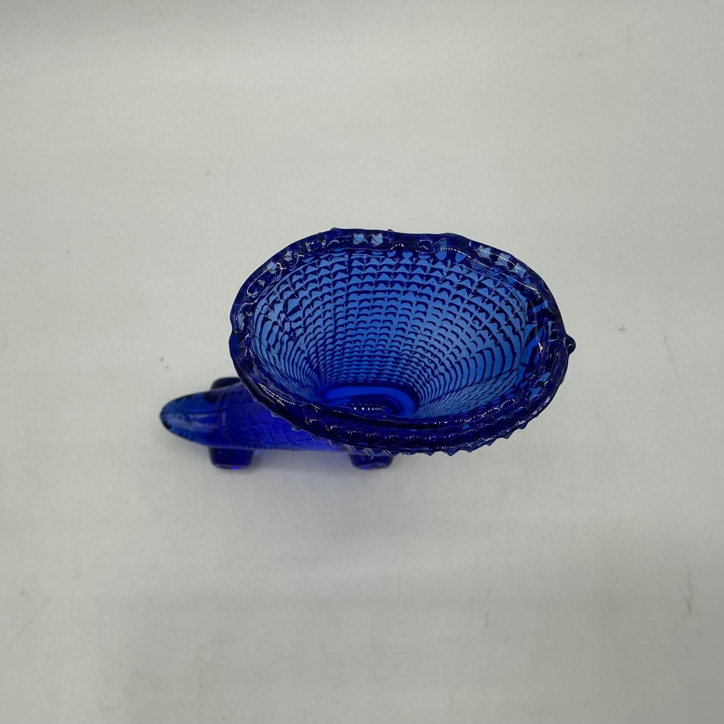 Degenhart Glass Cobalt Blue Victorian Boot Roller Skate