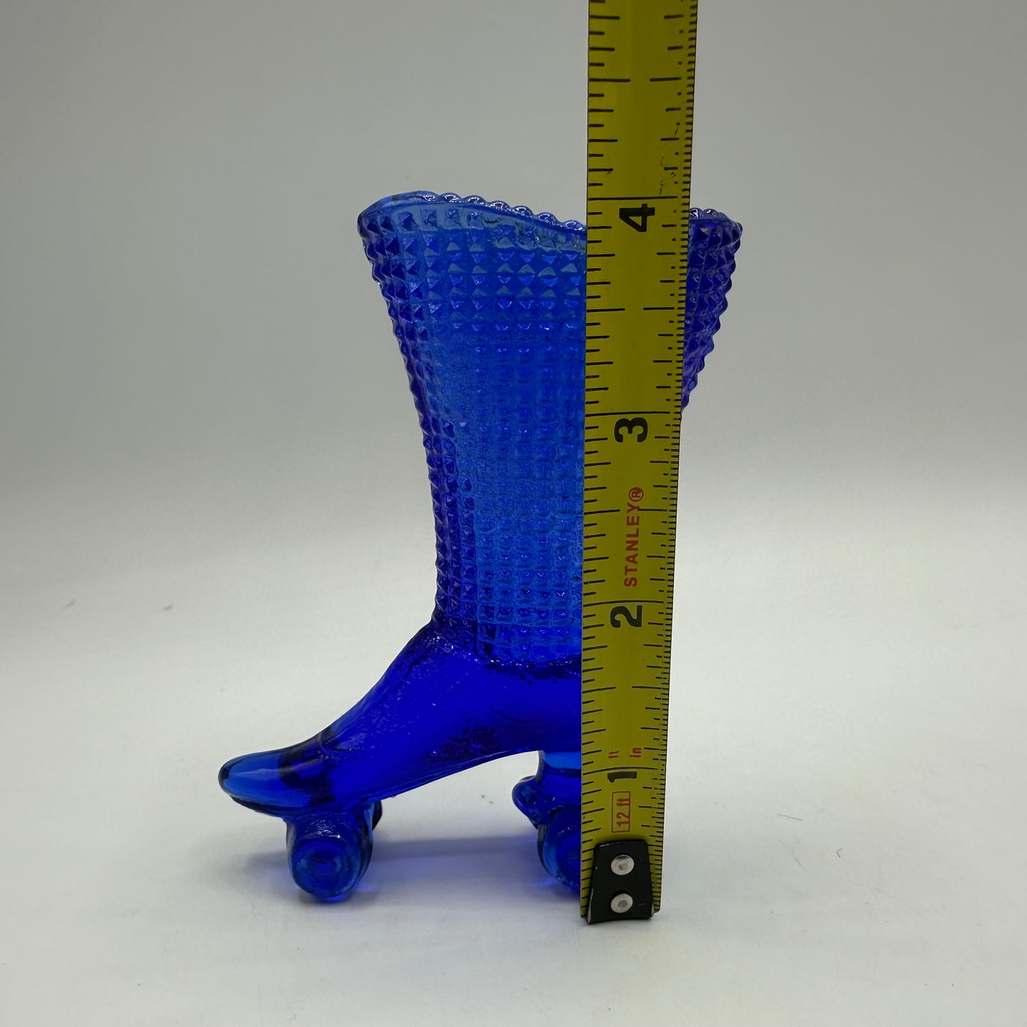 Degenhart Glass Cobalt Blue Victorian Boot Roller Skate