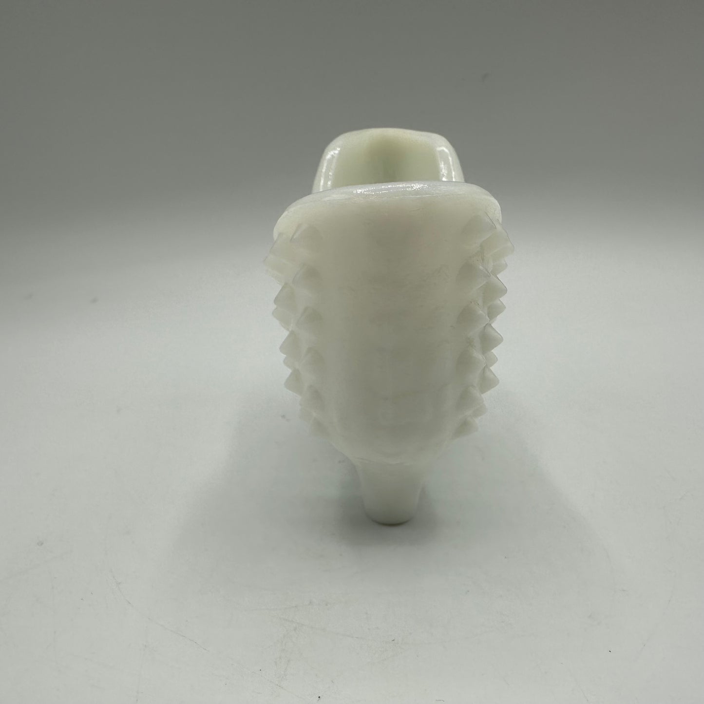 Fenton Milk Glass Hobnail Cat Shoe, Red Sticker