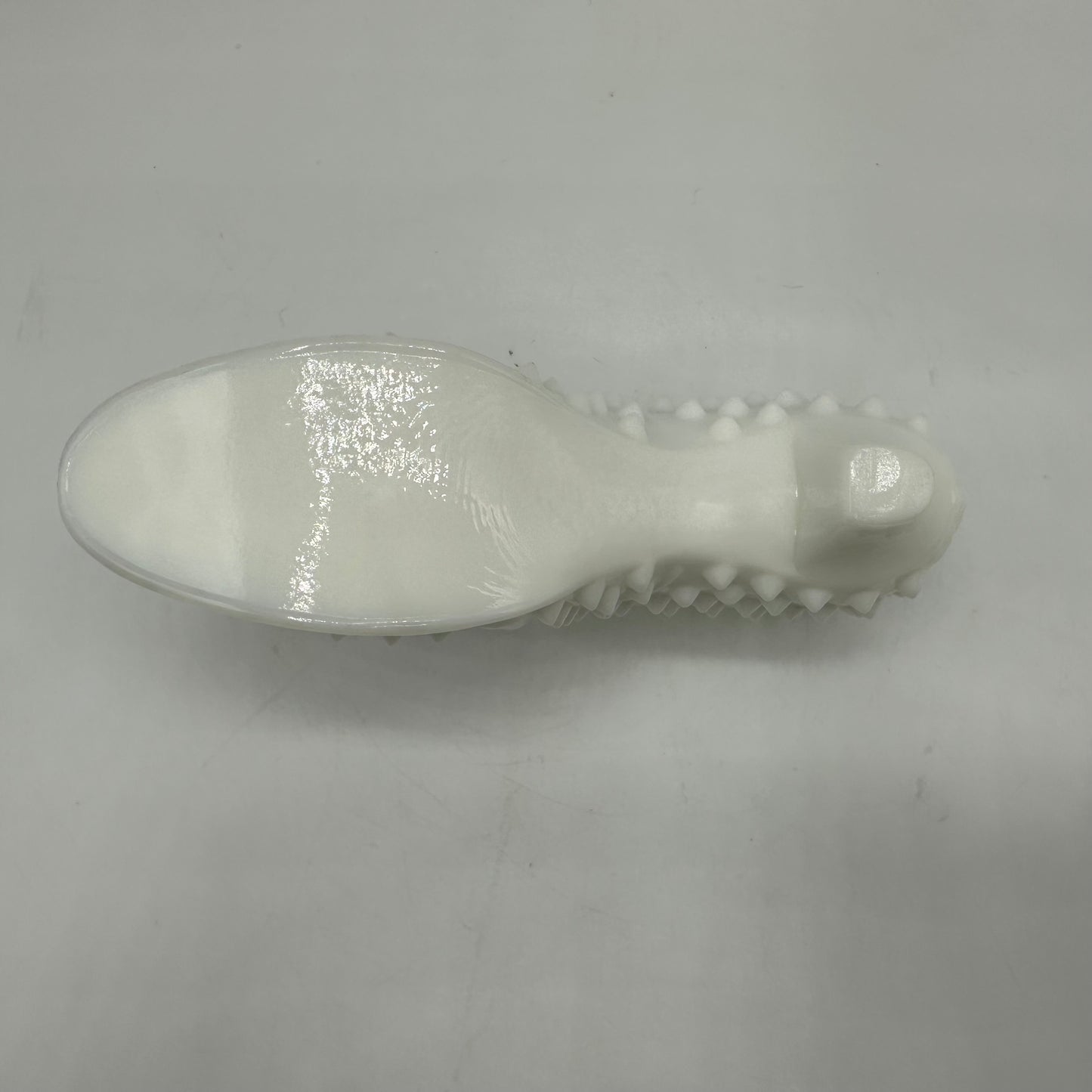 Fenton Milk Glass Hobnail Cat Shoe, Red Sticker