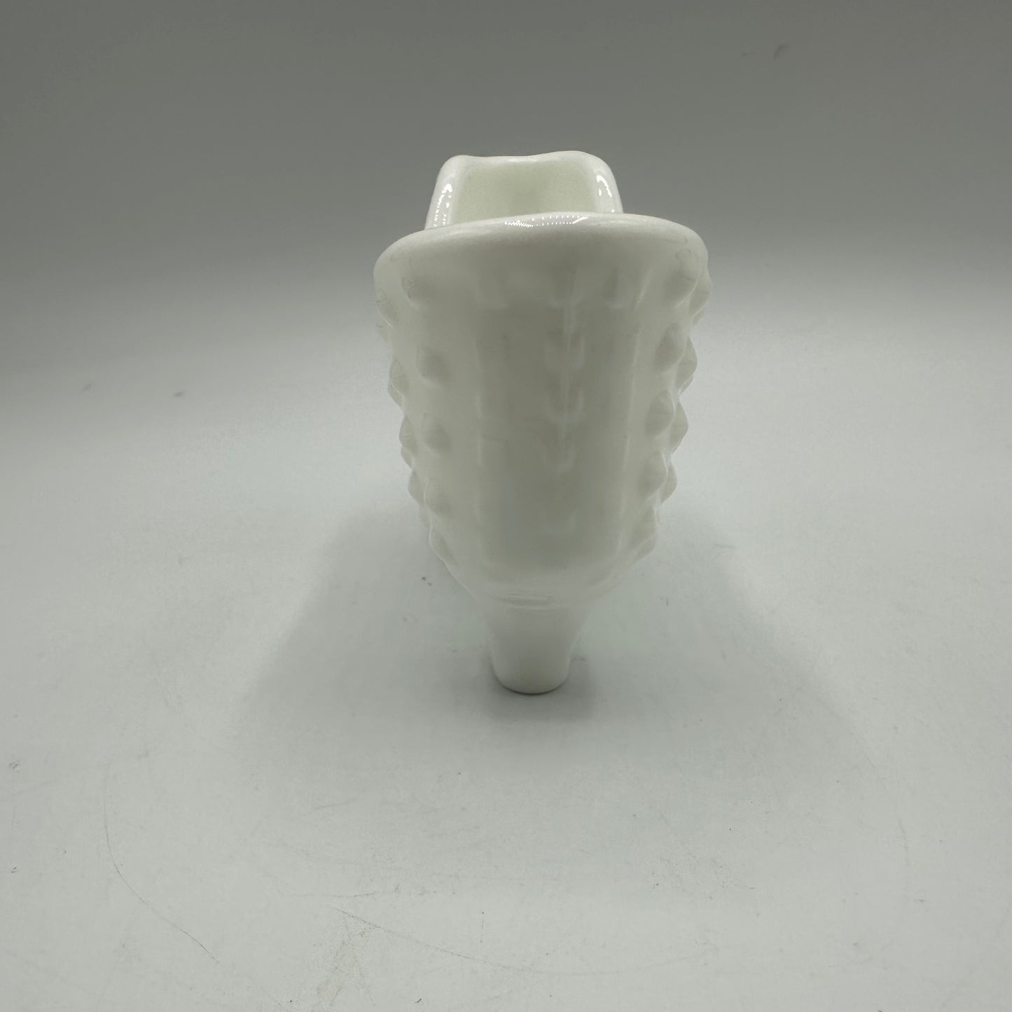 Fenton Milk Glass Hobnail Cat Shoe, Signed