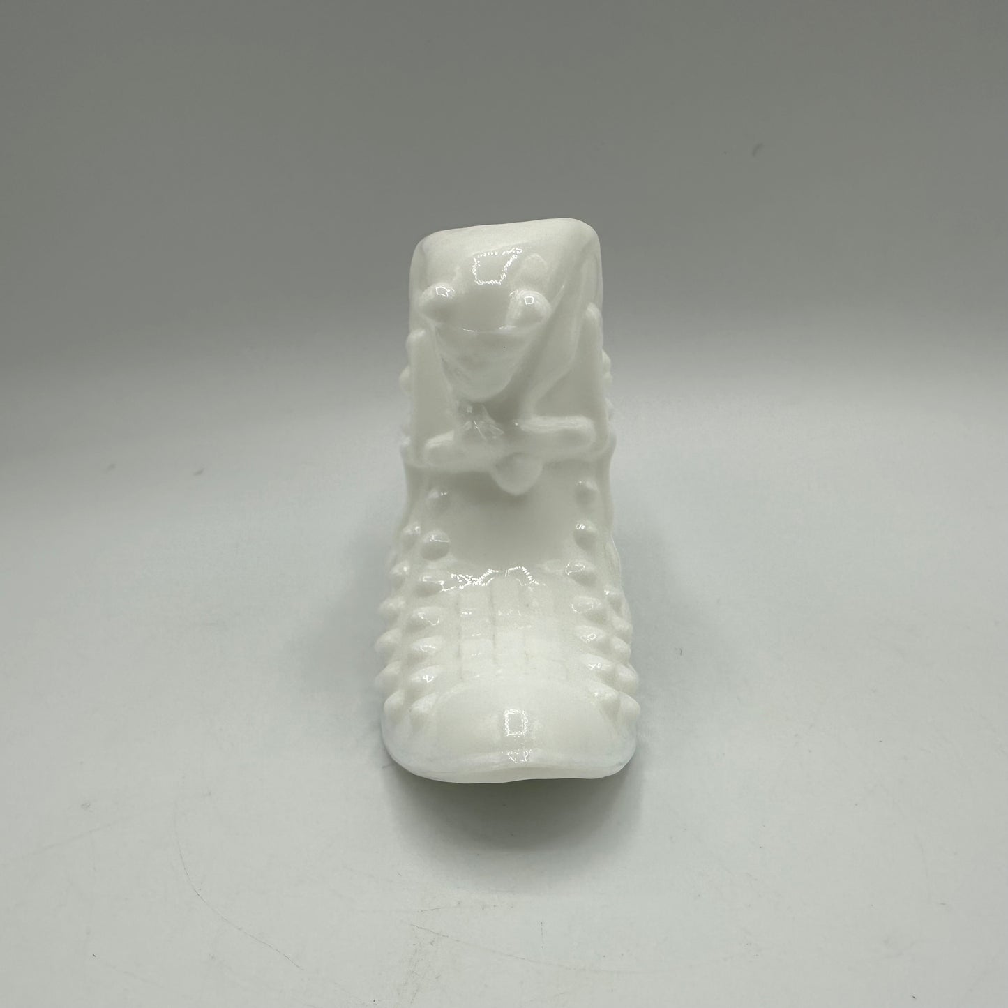 Fenton Milk Glass Hobnail Cat Shoe, Unmarked