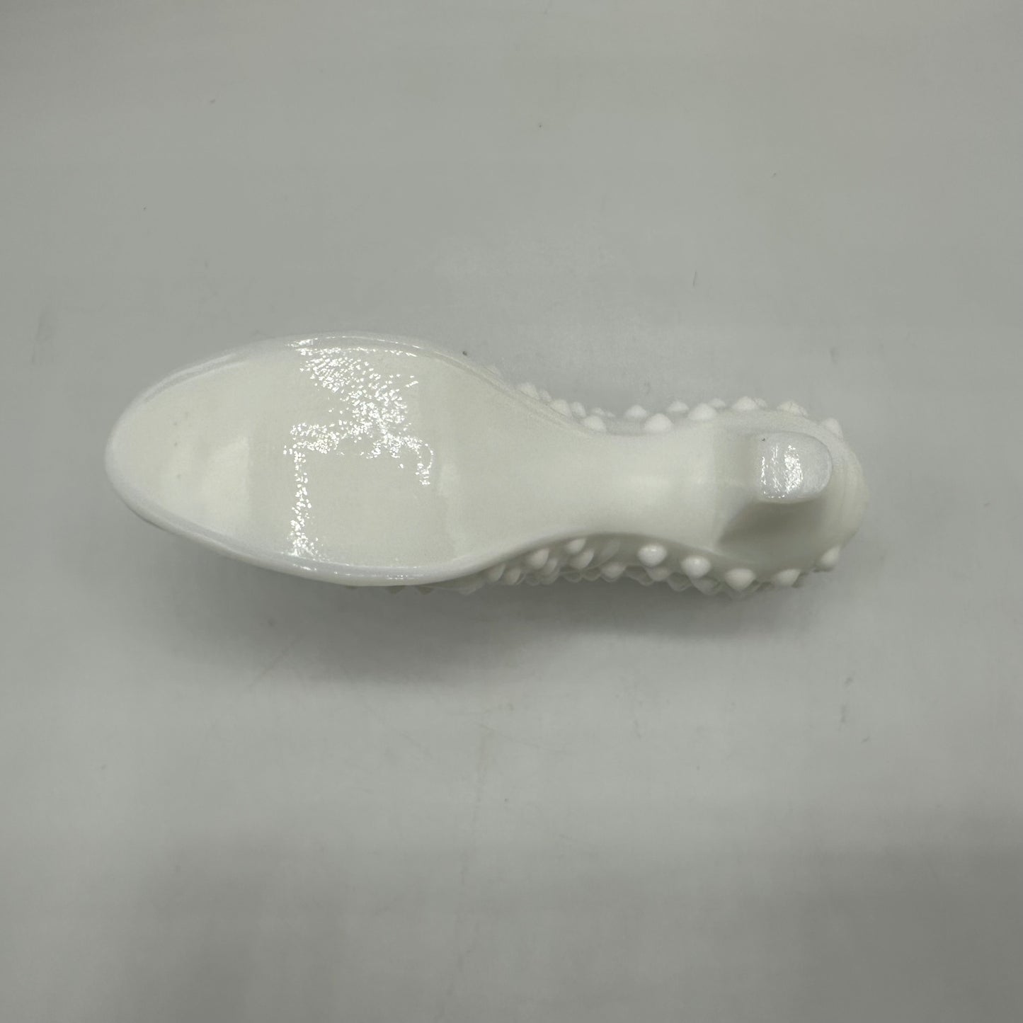 Fenton Milk Glass Hobnail Cat Shoe, Unmarked