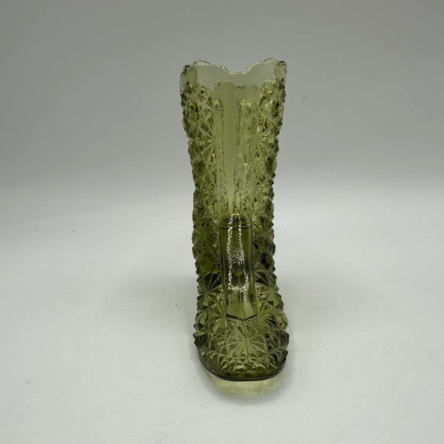 Fenton Avocado Green Boot, Daisy & Button Pattern
