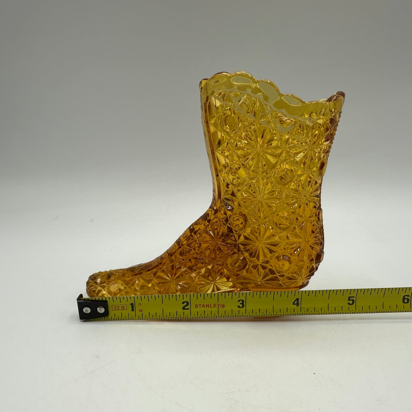 Fenton Amber Boot, Daisy & Button Pattern