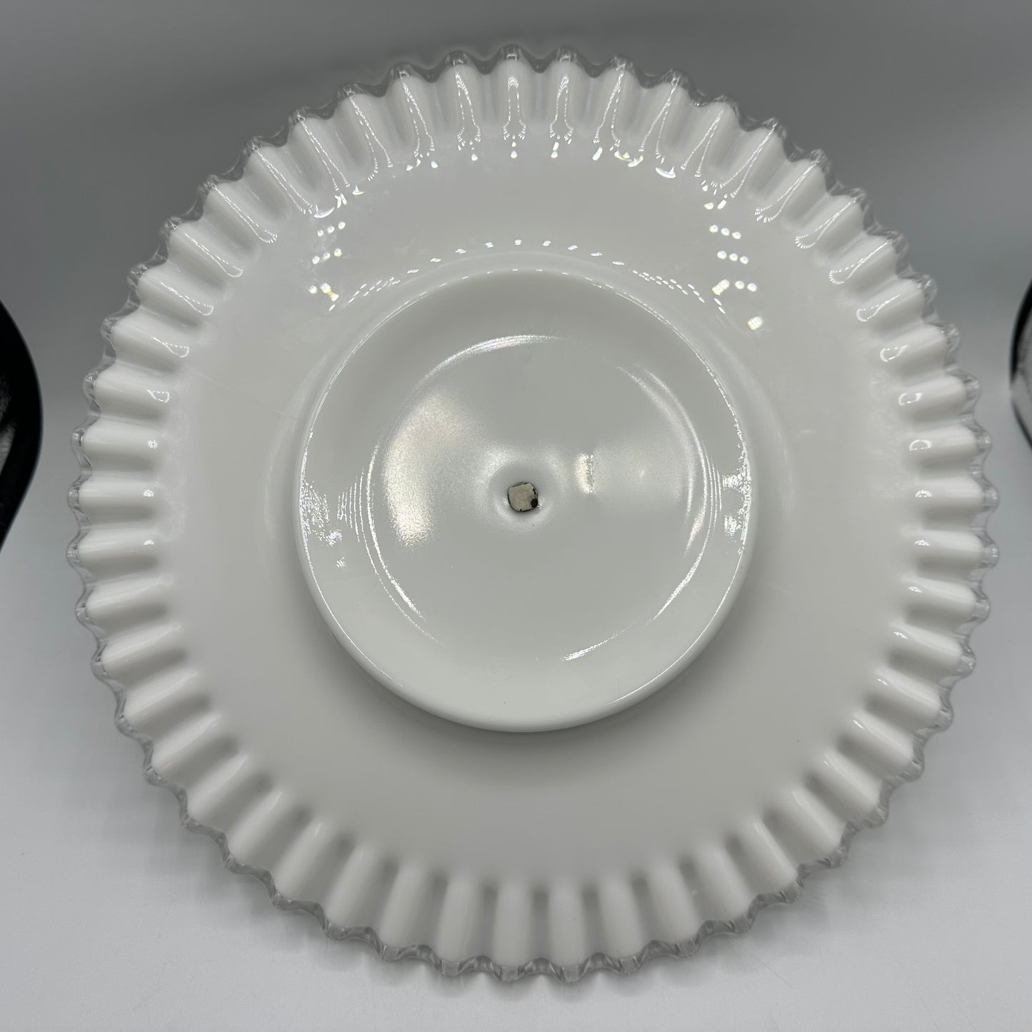 Fenton Silvercrest Milk Glass Tidbit Tray 12.5"