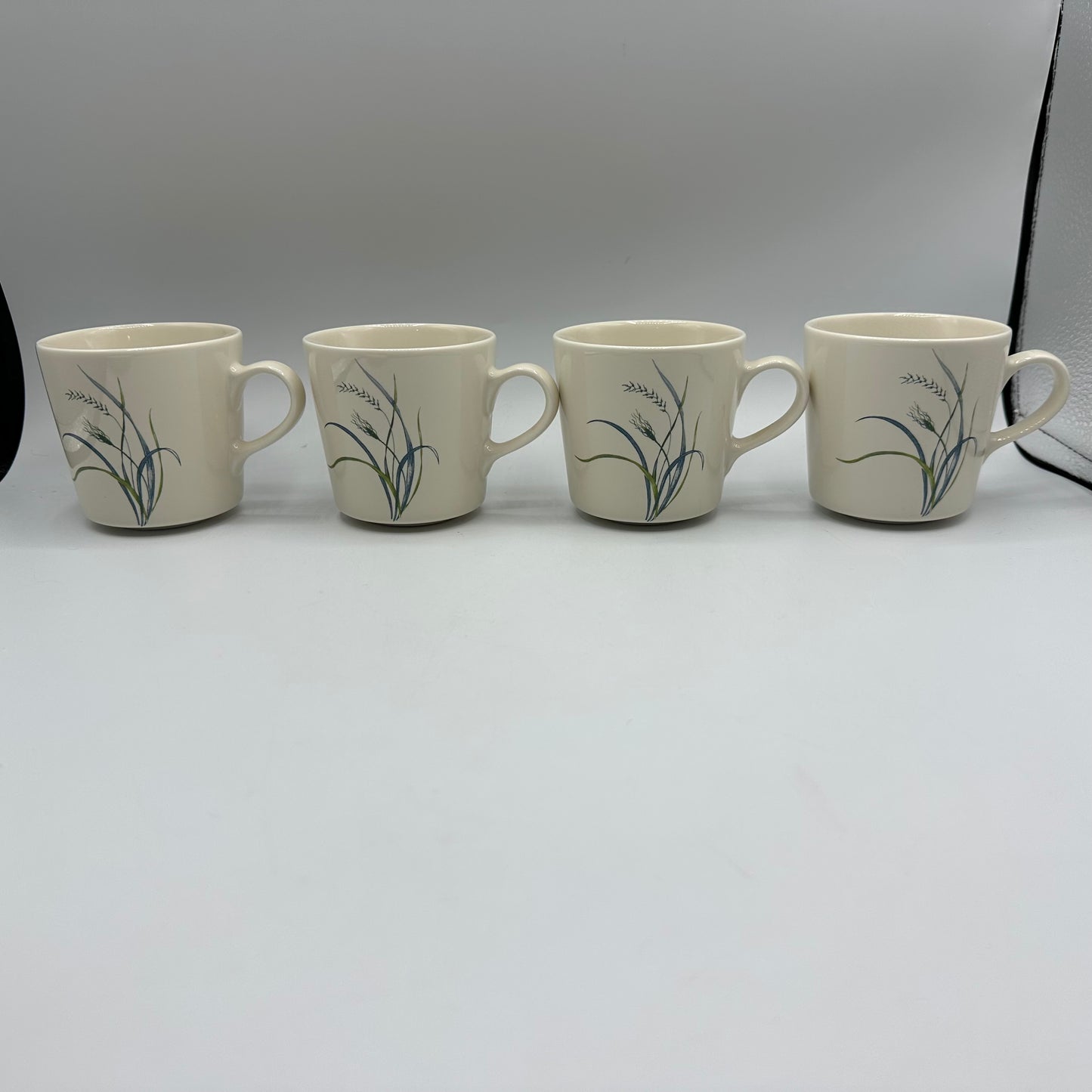 Corelle Stoneware Cups & Saucers, Coastal Breeze Pattern, Set of 4