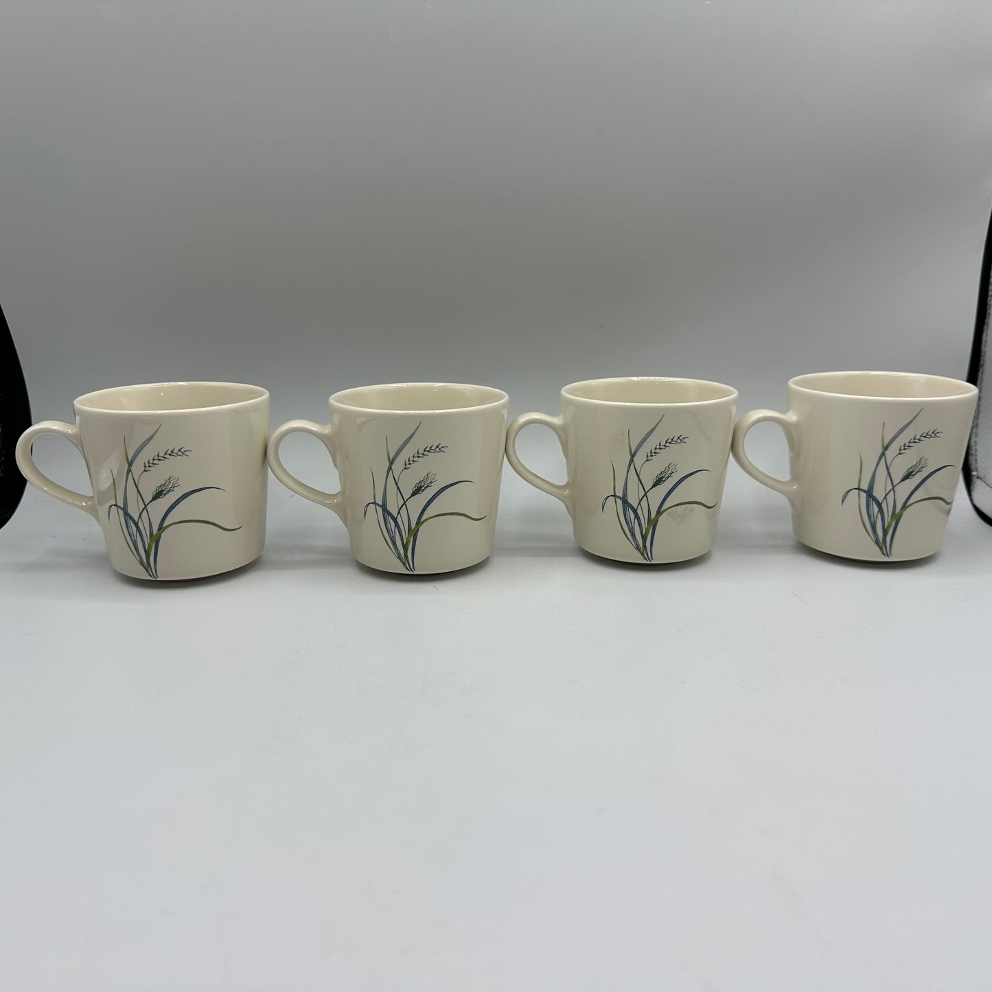 Corelle Stoneware Cups & Saucers, Coastal Breeze Pattern, Set of 4