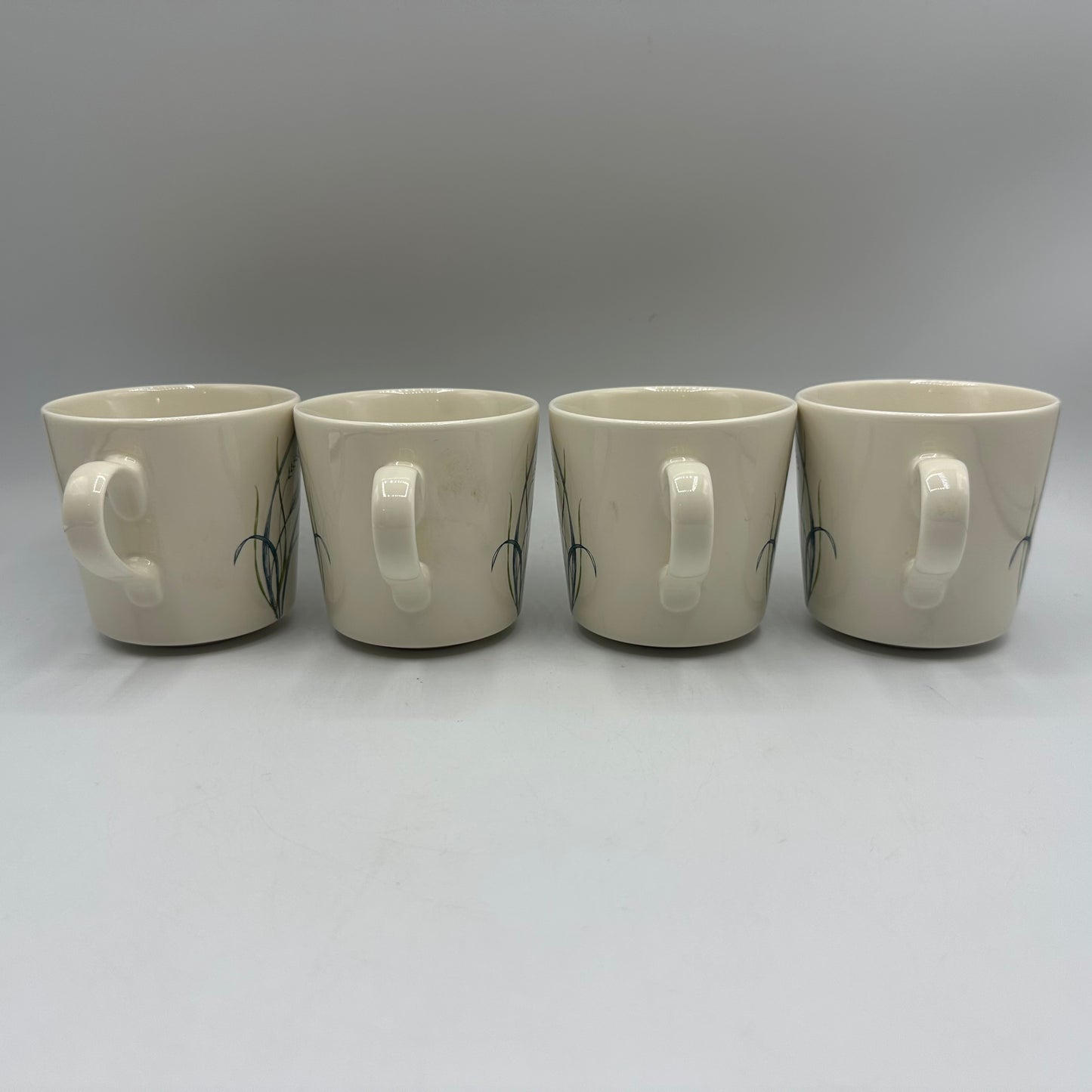 Corelle Stoneware Cups & Saucers, Coastal Breeze Pattern, Set of 4