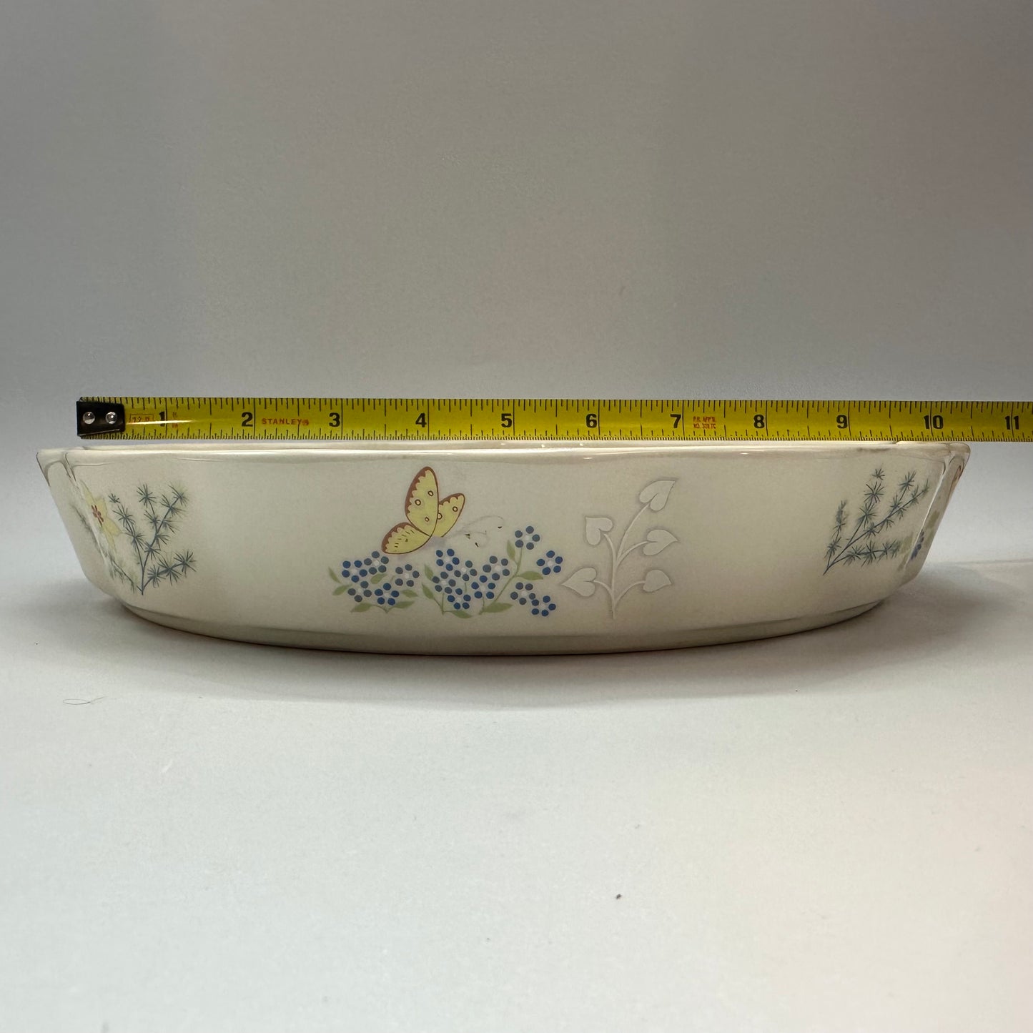 Lenox Cuisine Cinderella 9 inch Quiche Dish with Butterflies & Flowers