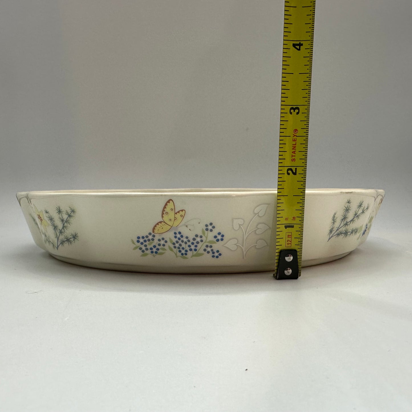 Lenox Cuisine Cinderella 9 inch Quiche Dish with Butterflies & Flowers