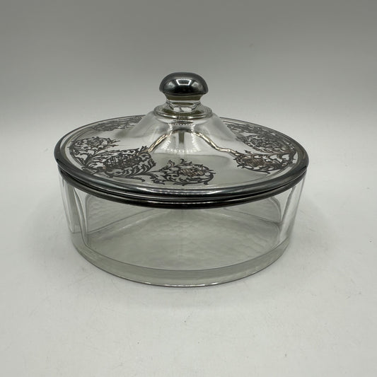 Silver Overlay Lided Divided Dish