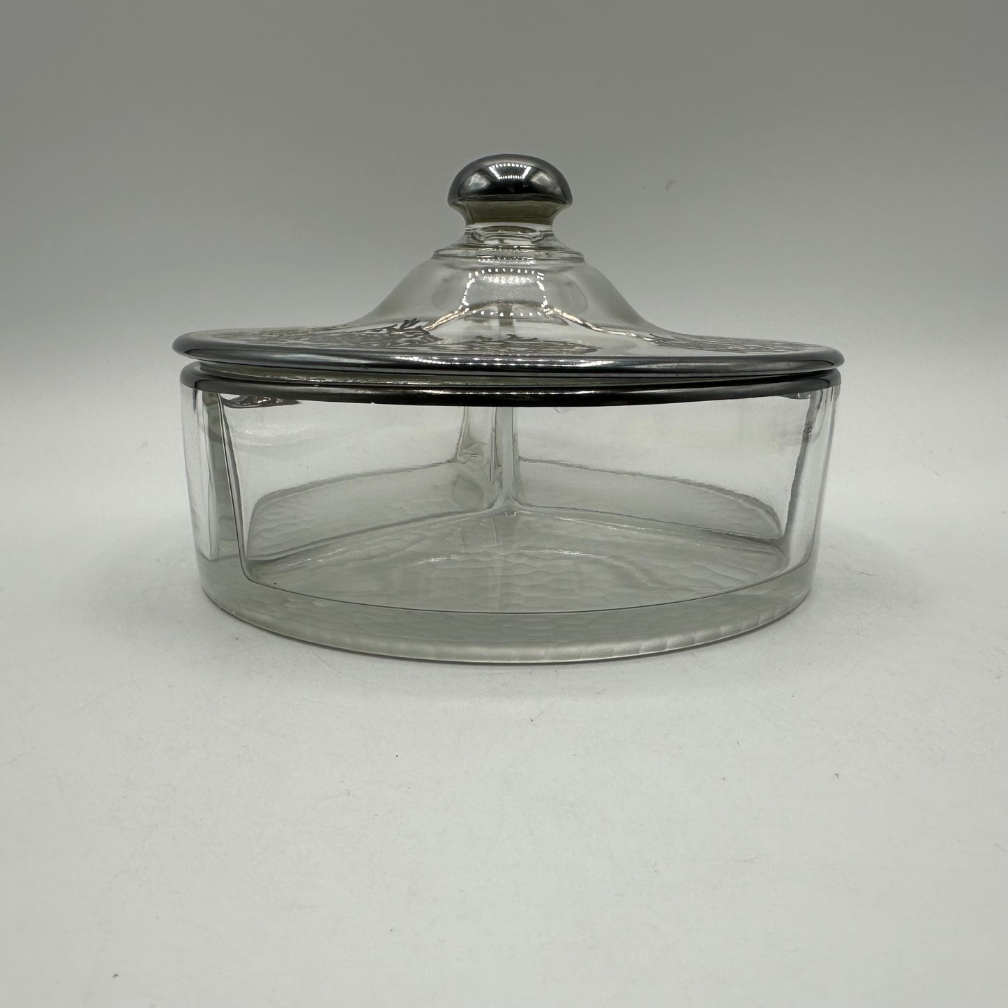 Silver Overlay Lided Divided Dish