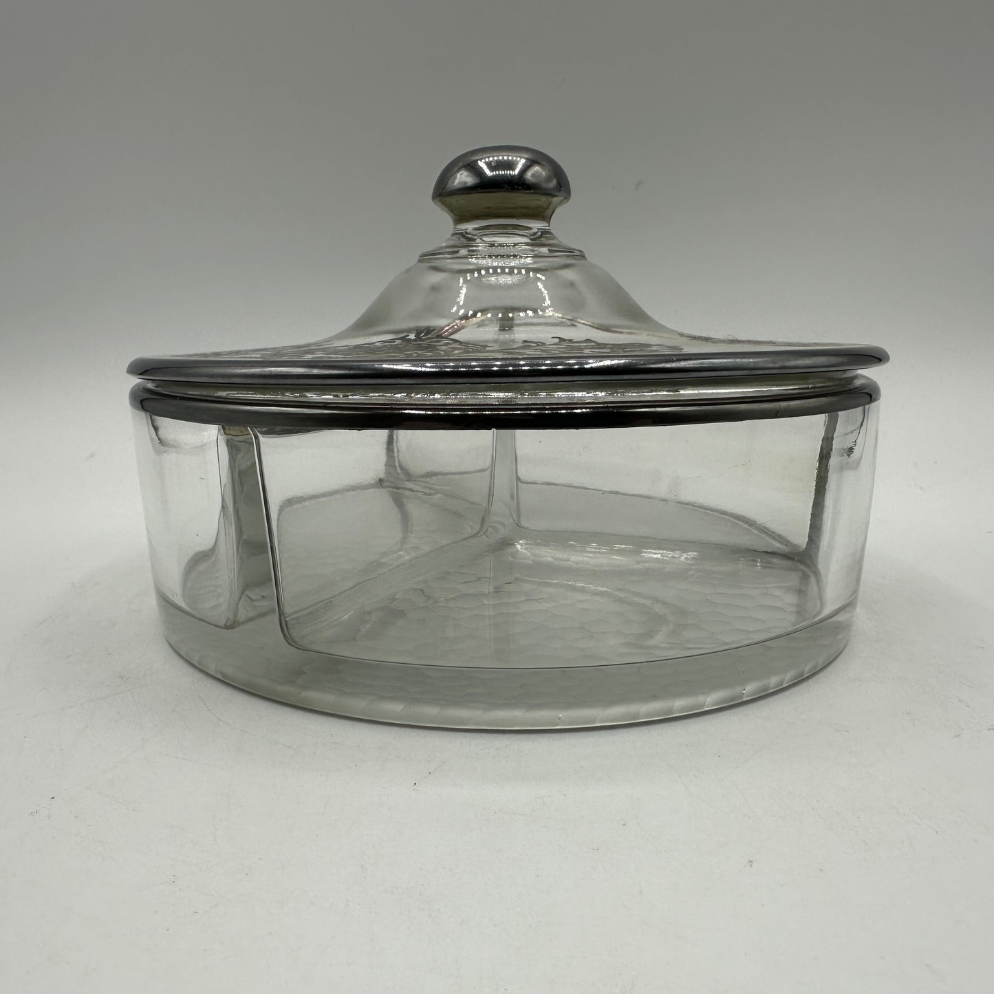 Silver Overlay Lided Divided Dish