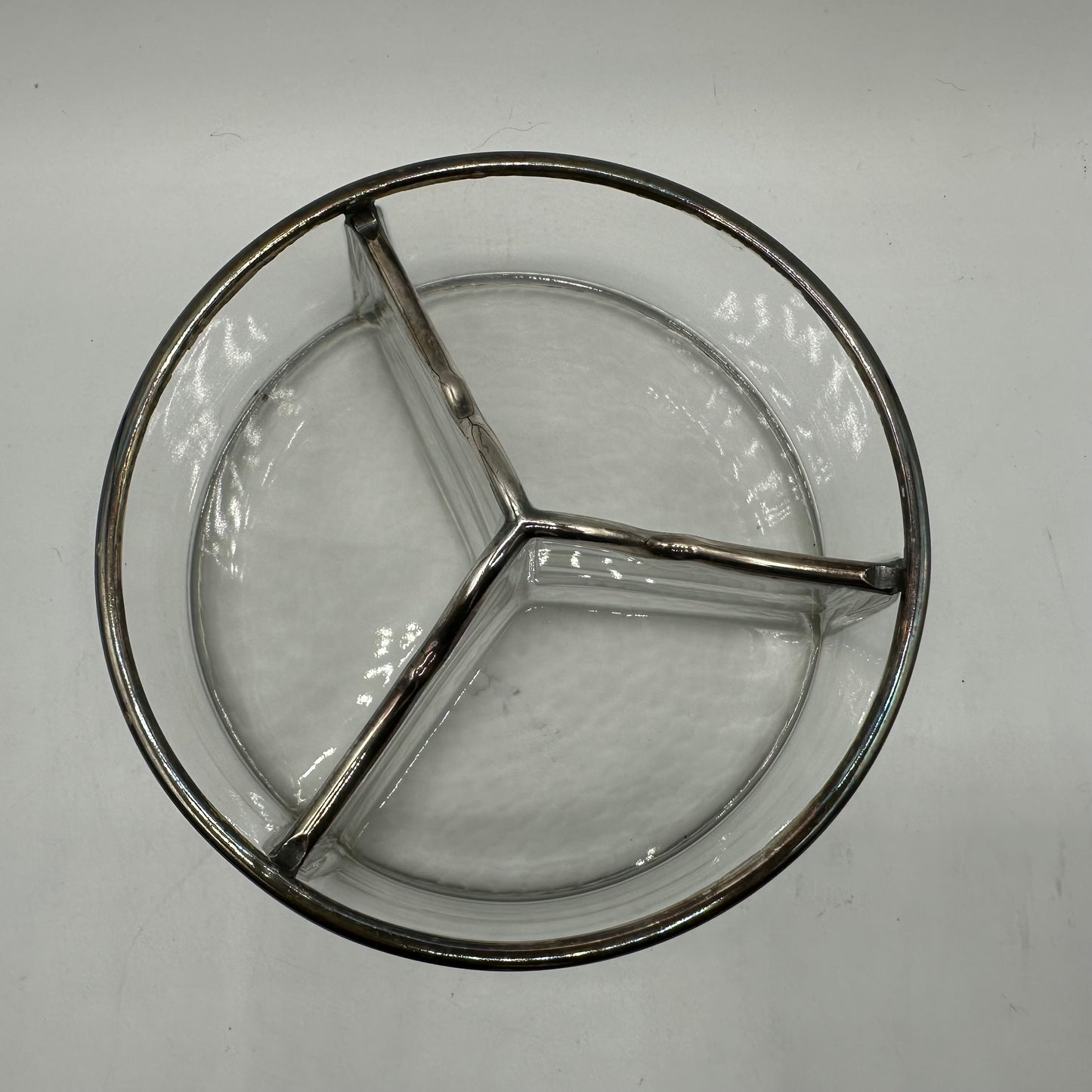 Silver Overlay Lided Divided Dish