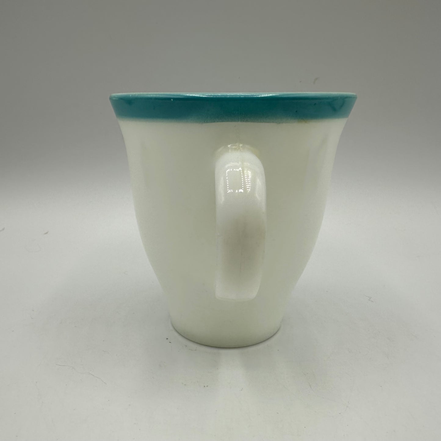 Pyrex Milk Glass Creamer With Aqua Trim