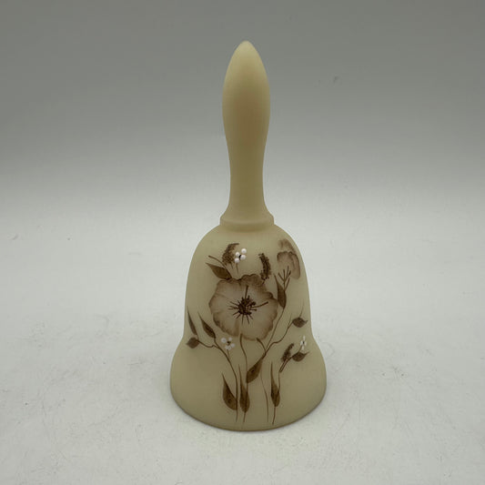 Vintage Fenton Satin Custard 4 inch Bell Signed