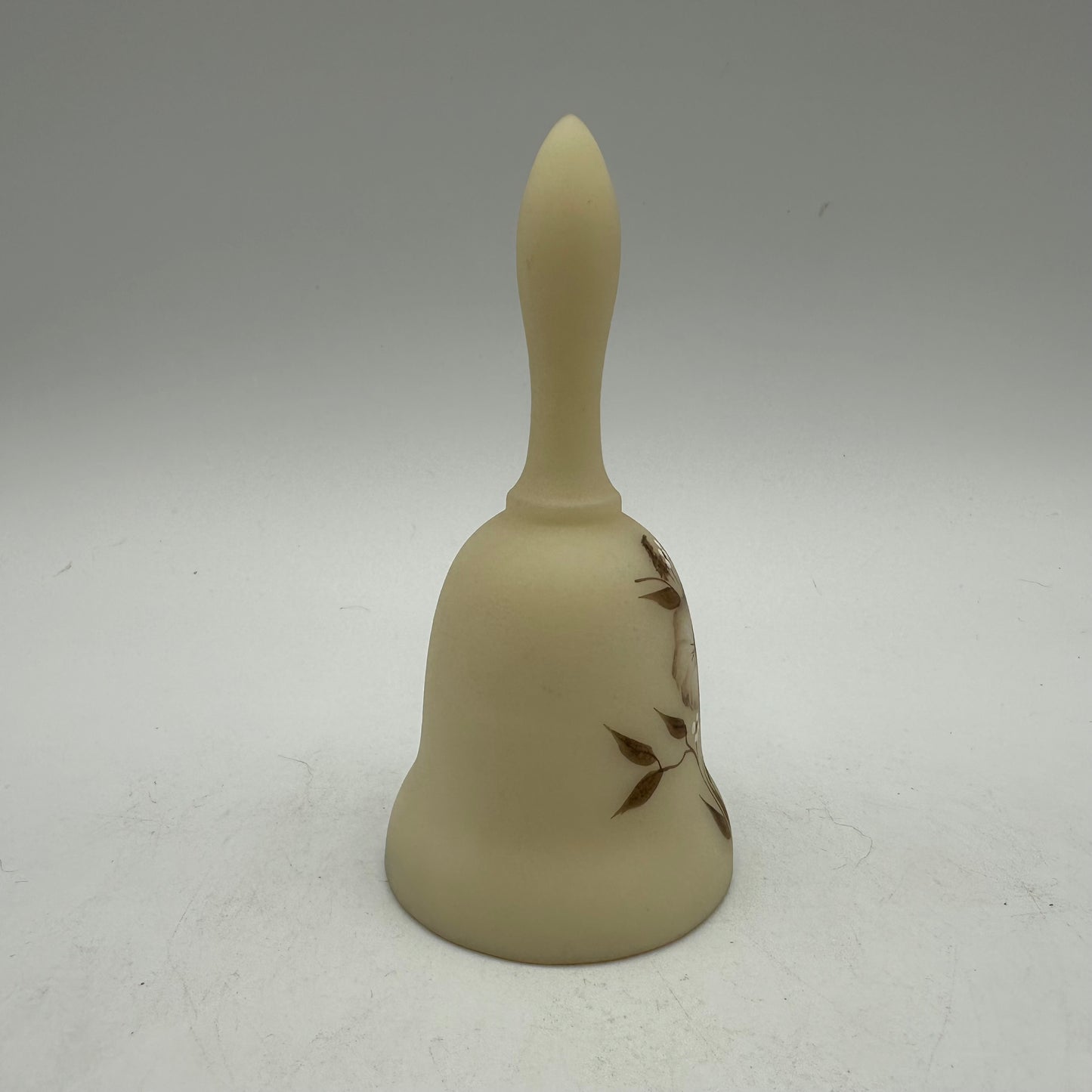 Vintage Fenton Satin Custard 4 inch Bell Signed