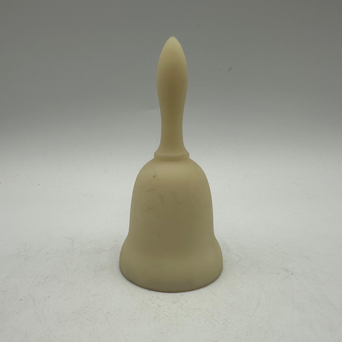 Vintage Fenton Satin Custard 4 inch Bell Signed