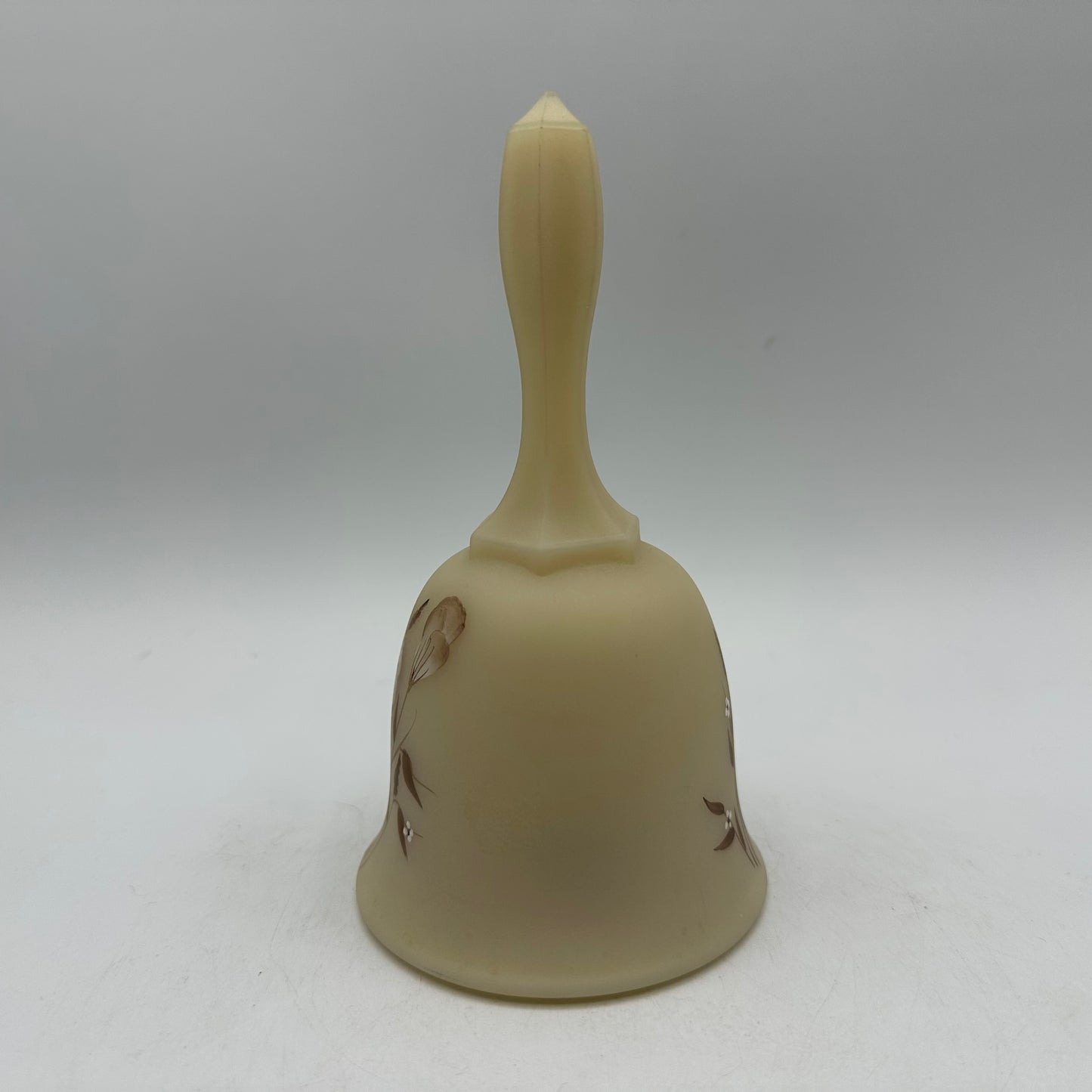 Vintage Fenton Satin Custard 6 inch Bell Signed