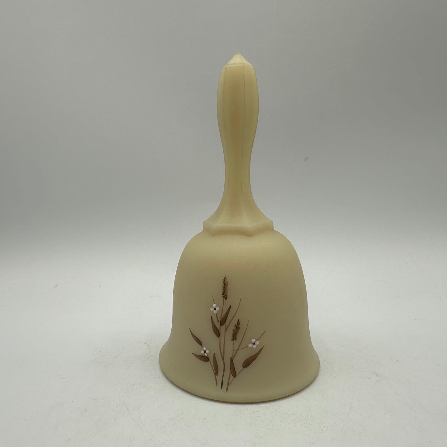 Vintage Fenton Satin Custard 6 inch Bell Signed