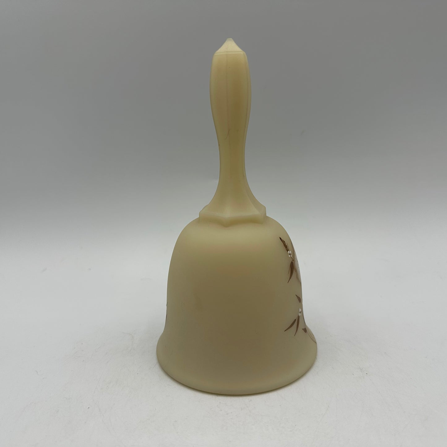 Vintage Fenton Satin Custard 6 inch Bell Signed