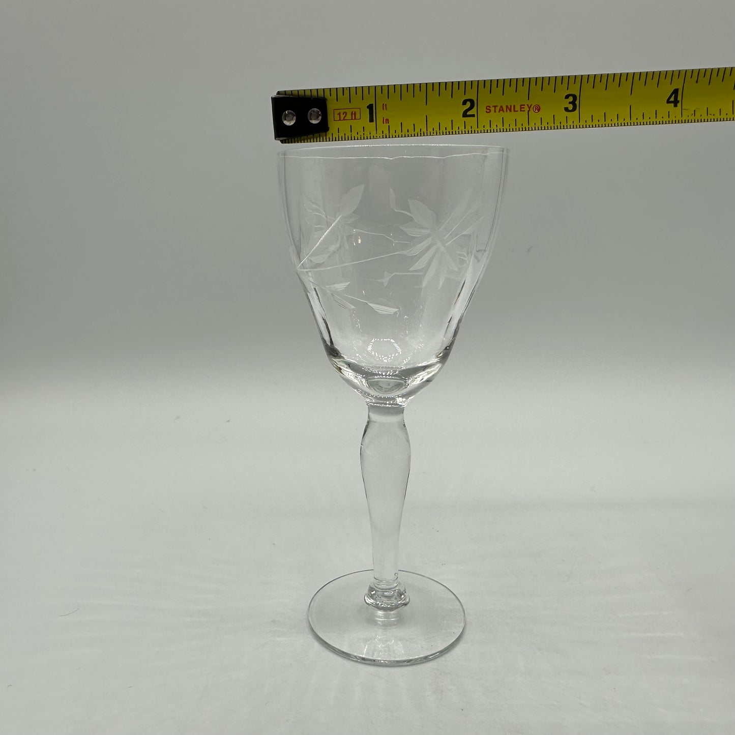 Etched Stemmed Cordial Glasses, Set of 2