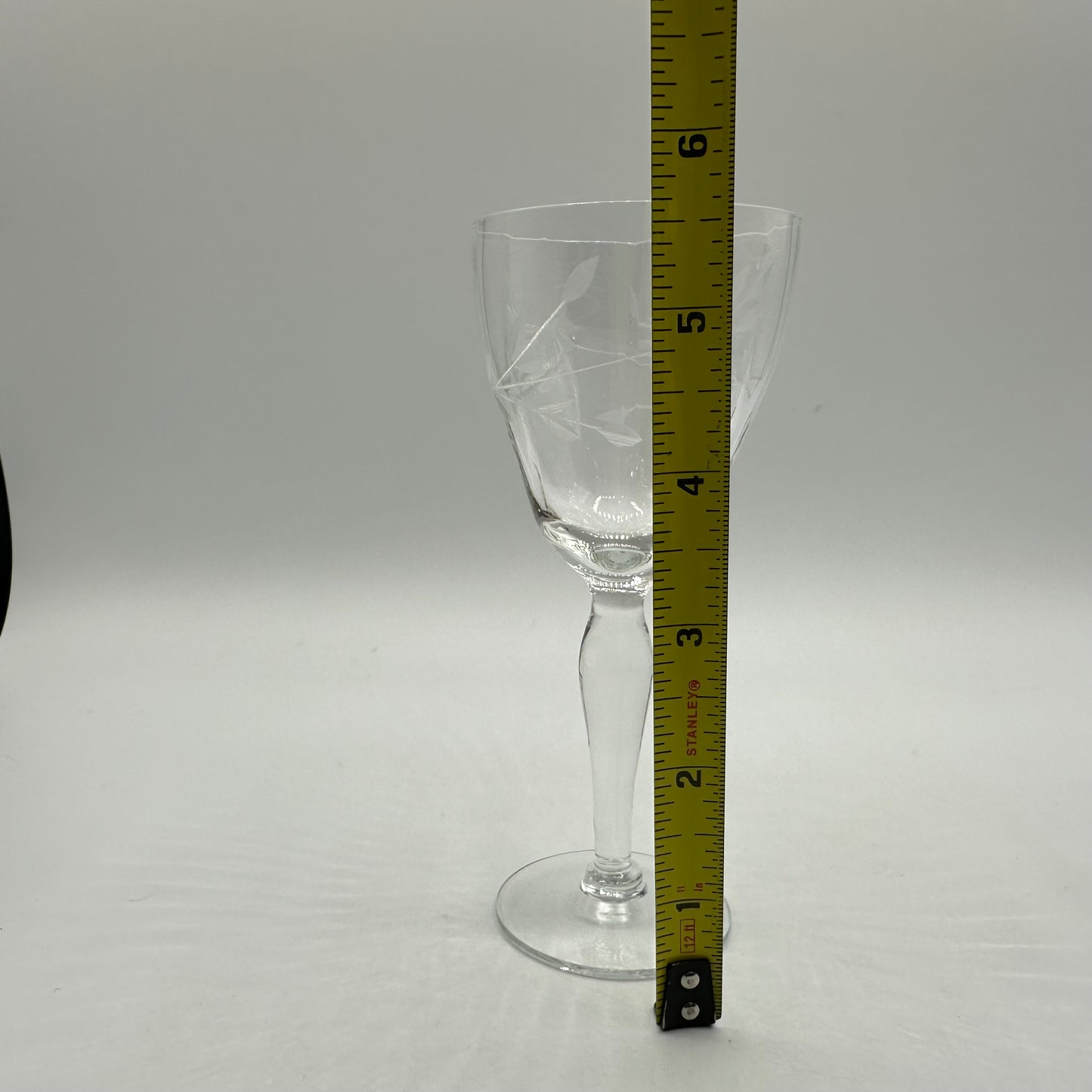 Etched Stemmed Cordial Glasses, Set of 2