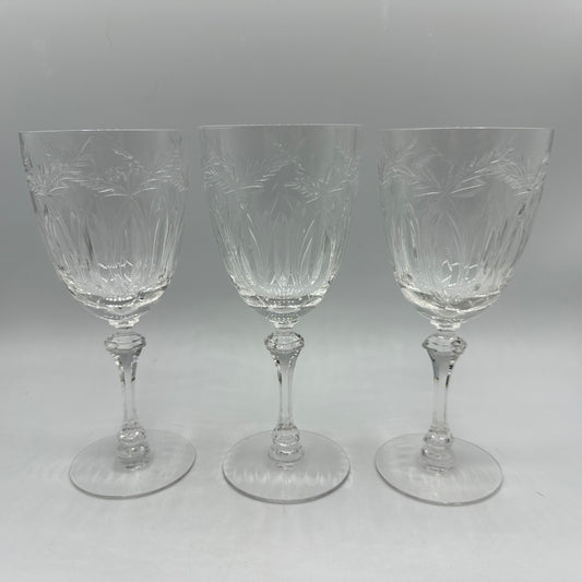 Tiffin-Franciscan Moss Rose Water Goblet, Set of 3