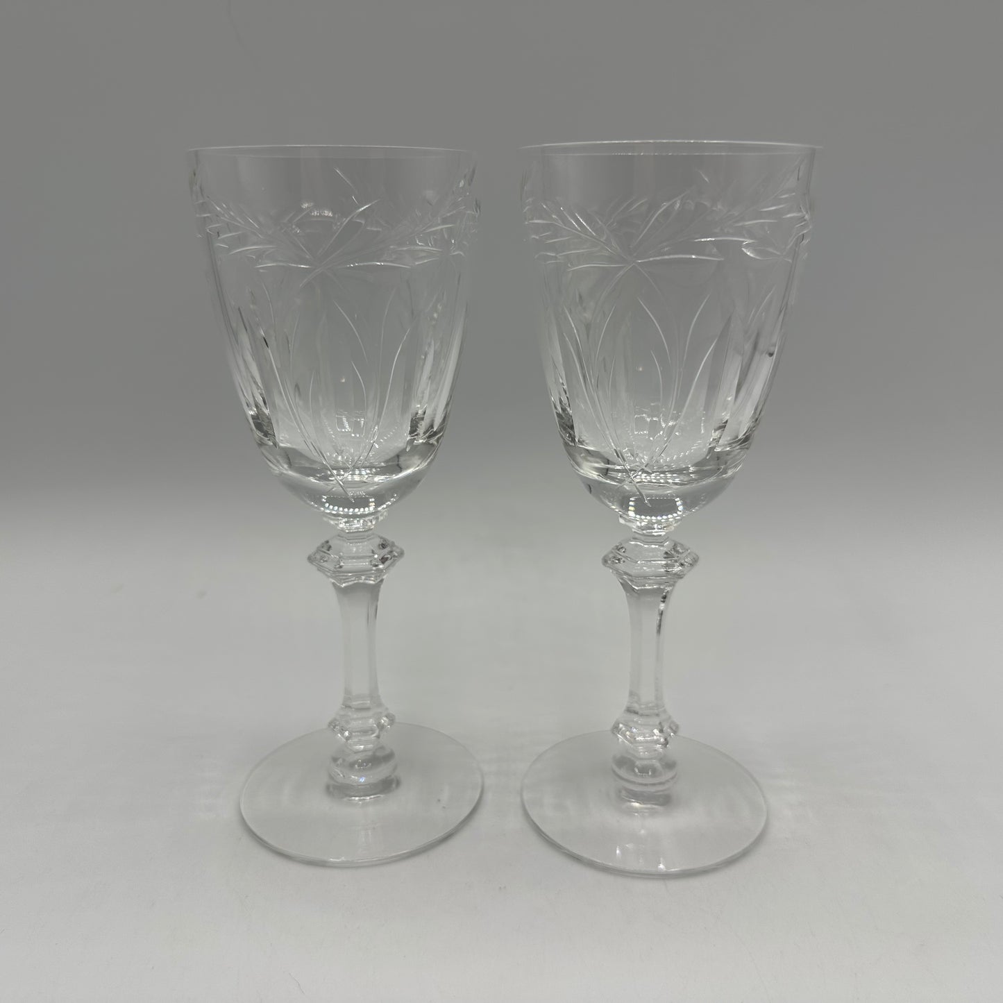 Tiffin-Franciscan Moss Rose Wine Glasses, Set of 2