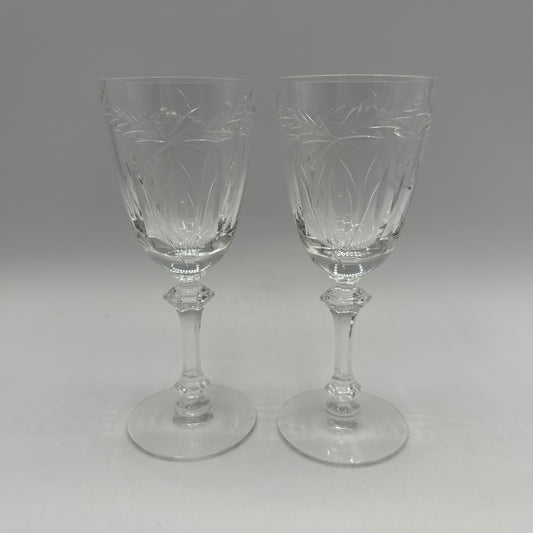 Tiffin-Franciscan Moss Rose Wine Glasses, Set of 2