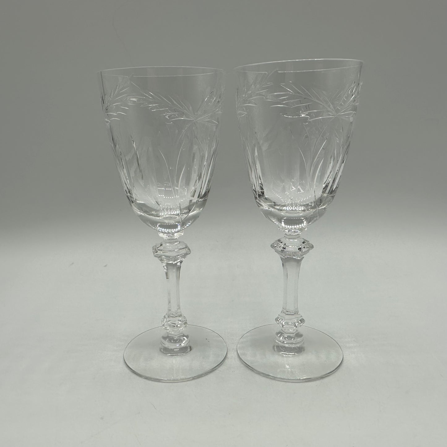 Tiffin-Franciscan Moss Rose Wine Glasses, Set of 2