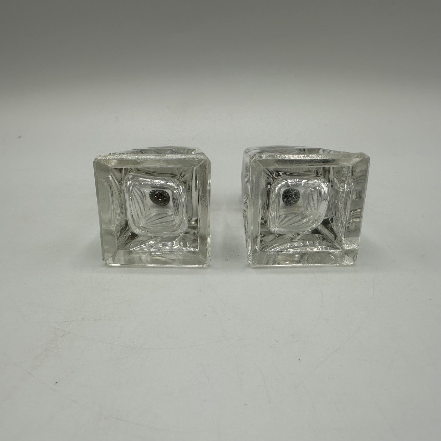 Clear Etched Salt and Pepper Shakers Set