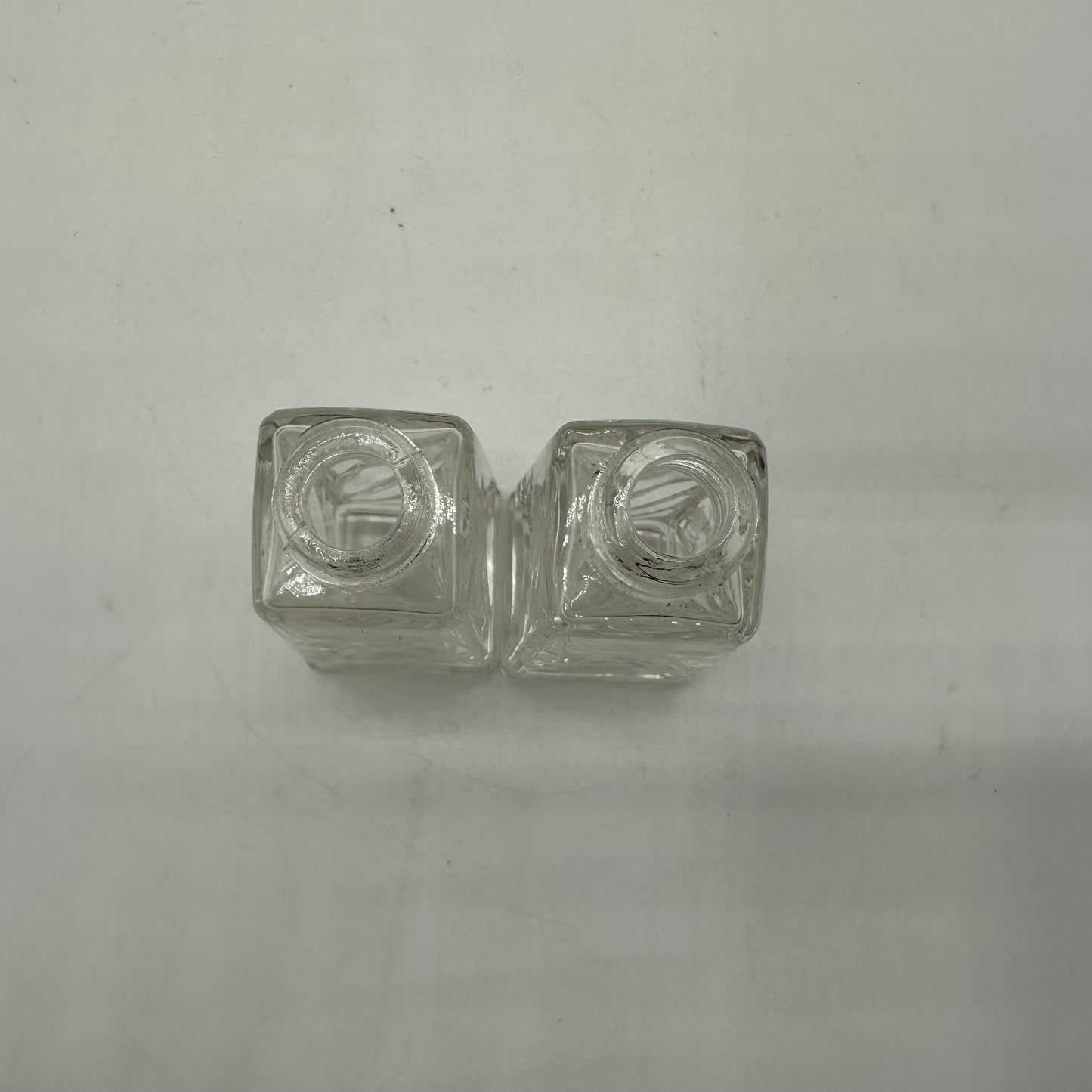 Clear Etched Salt and Pepper Shakers Set