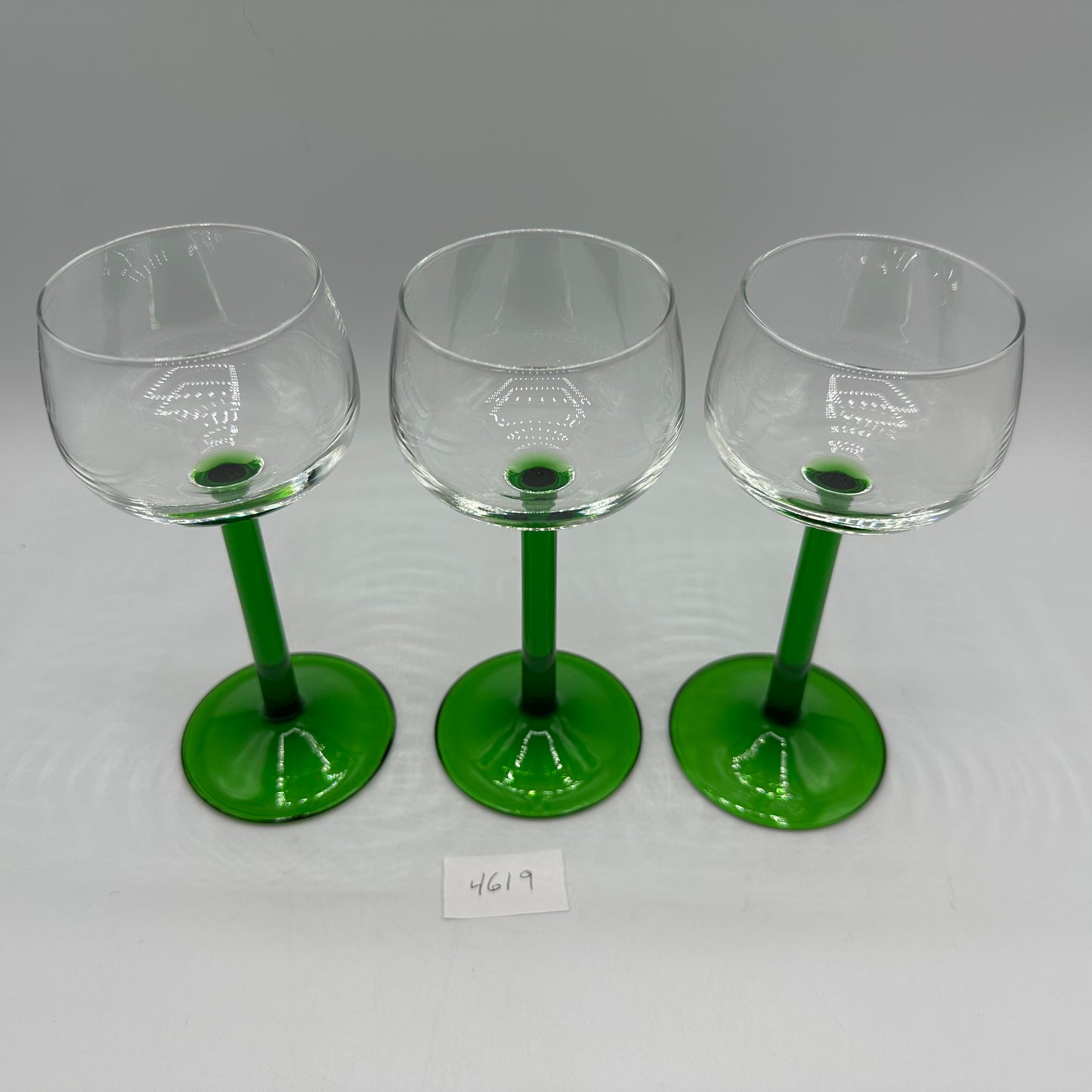 Luminarc Wine Glass Emerald Green Stem, Clear Glass, Set of 3