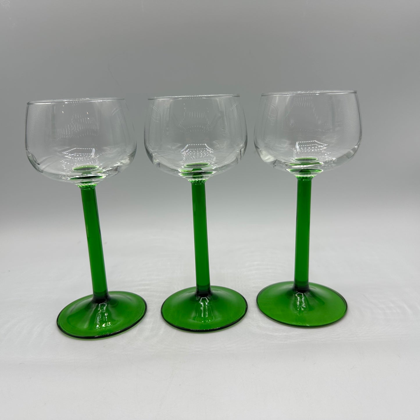 Luminarc Wine Glass Emerald Green Stem, Clear Glass, Set of 3