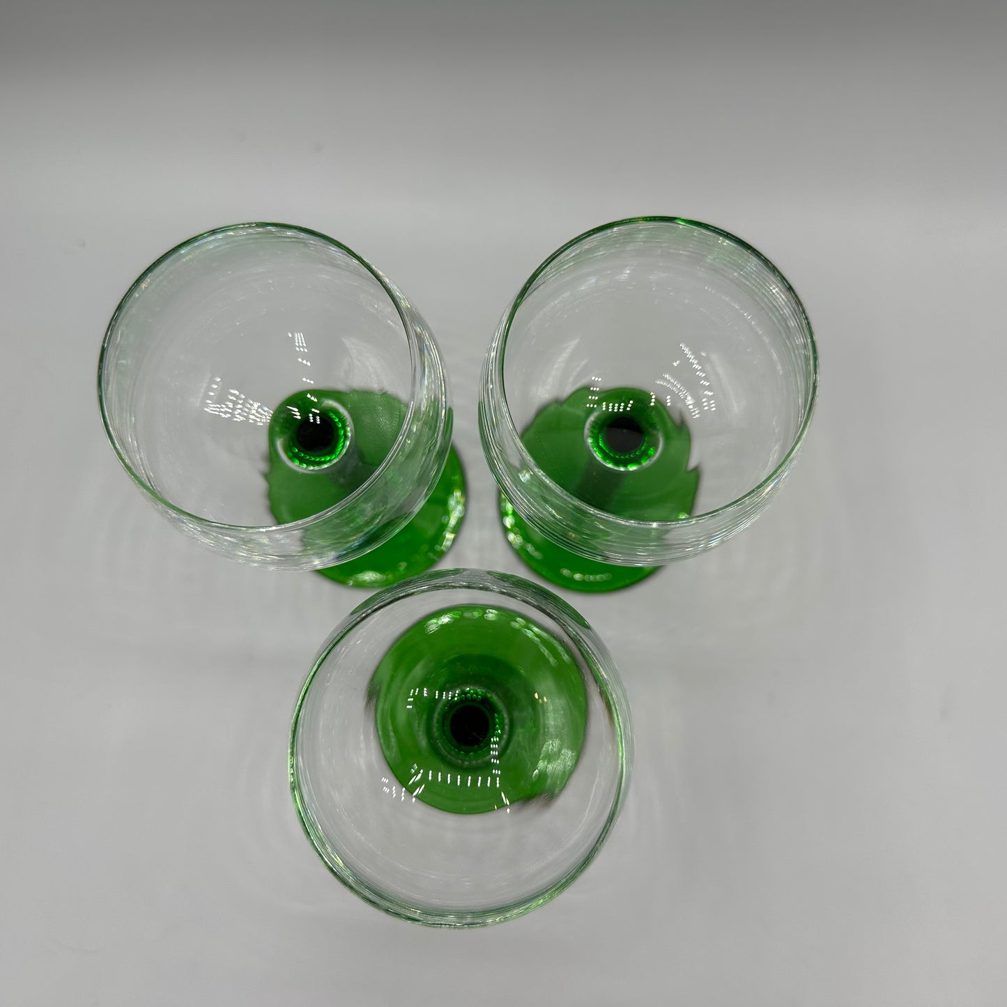 Luminarc Wine Glass Emerald Green Stem, Clear Glass, Set of 3
